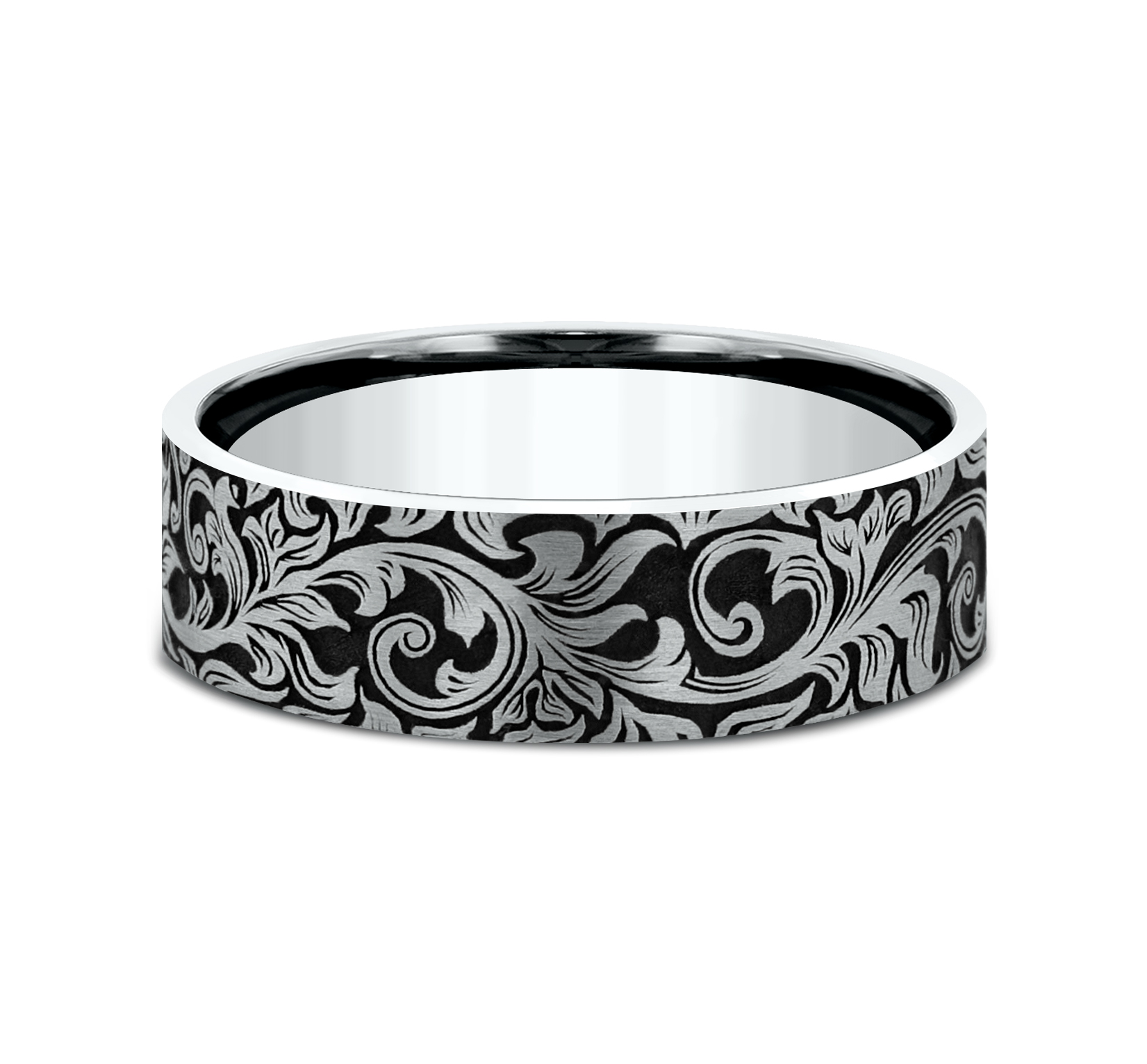 Nightfall Engraved Flat Comfort-Fit Band (8mm)