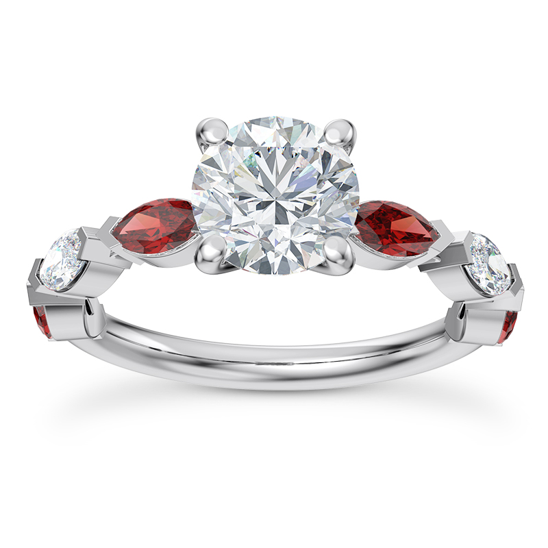Adamina Ruby And Diamond Engagement ring