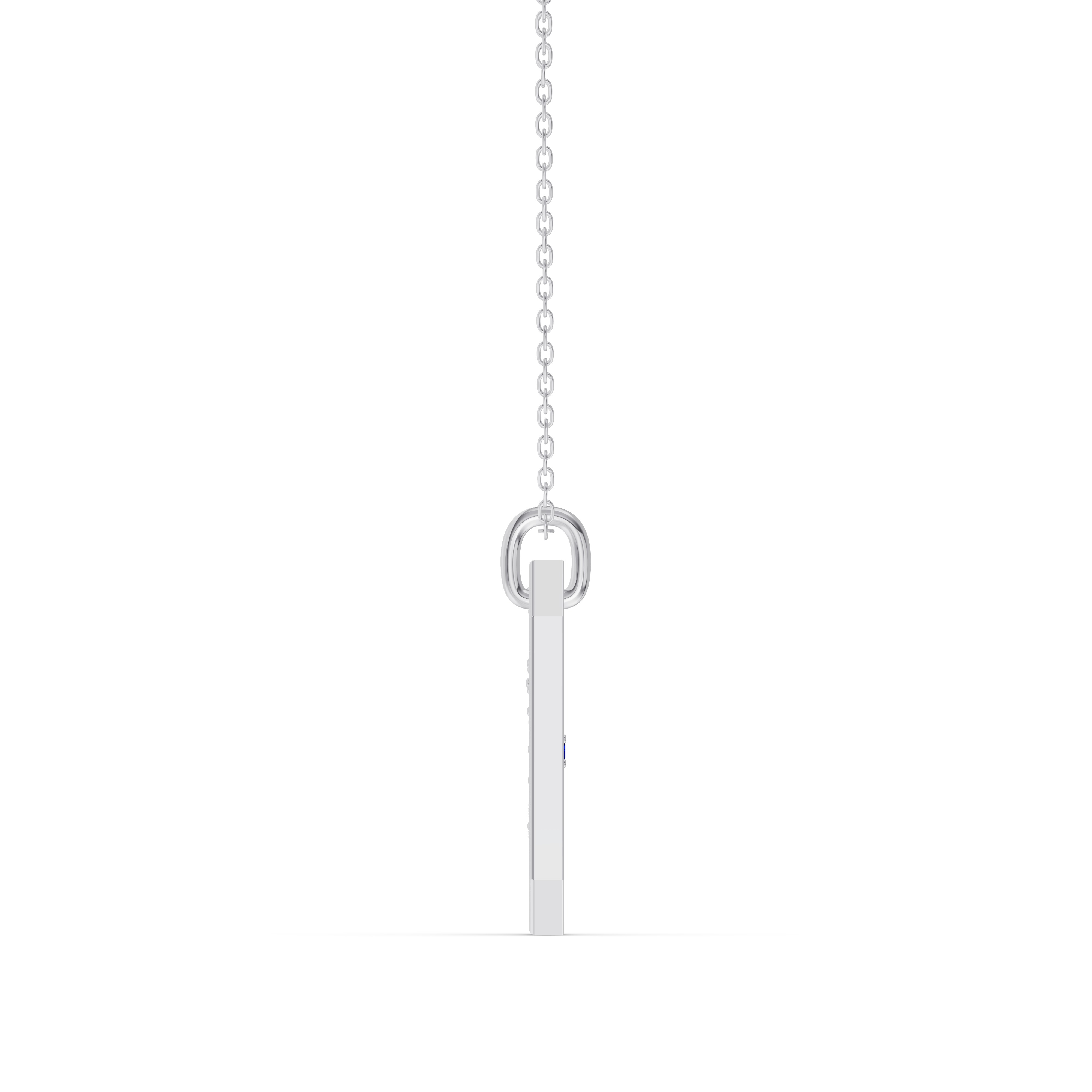 Signature Pave Diamond Dog Tag Necklace
