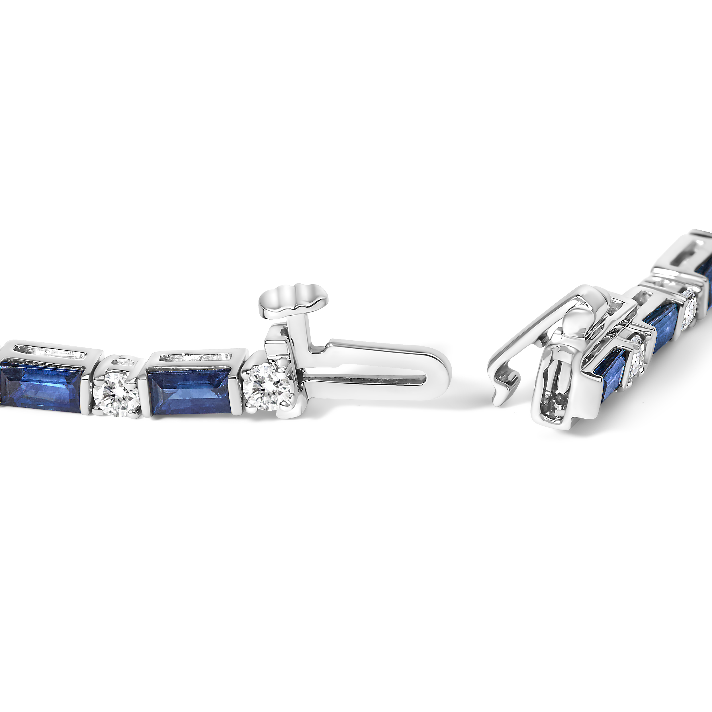 Blue Sapphire and Diamond Tennis Bracelet