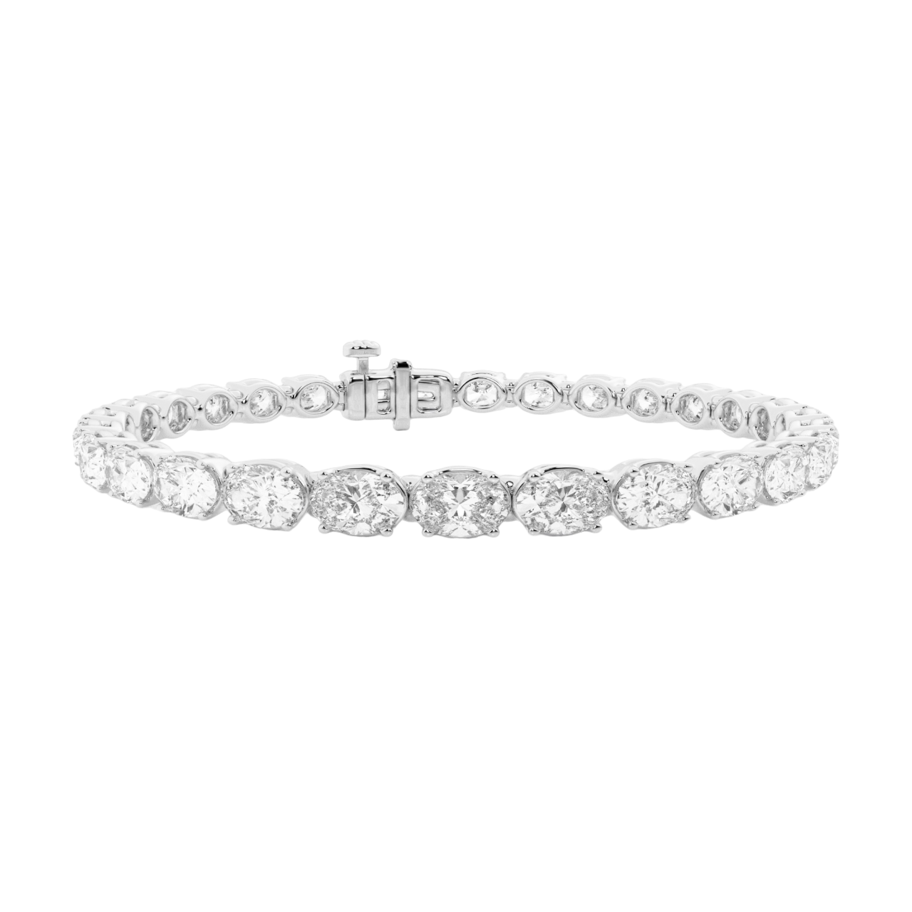 Oval Diamond East-West Tennis Bracelet