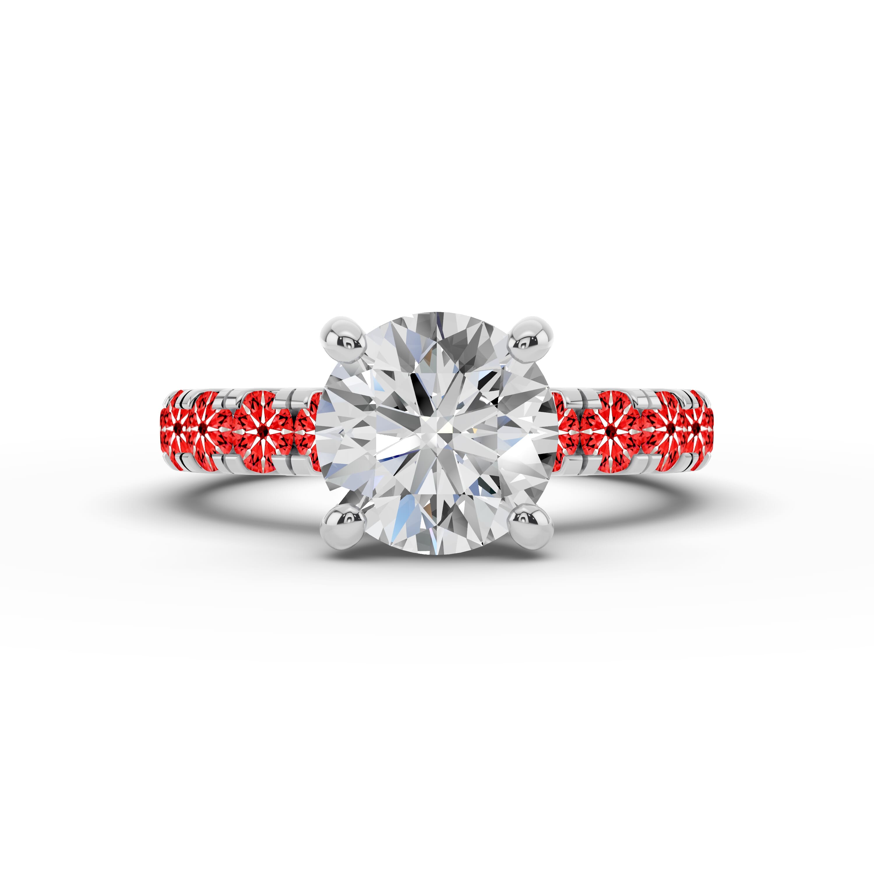 Signature Hearts and Arrows Pave Euroshank Hidden Halo Engagement Ring