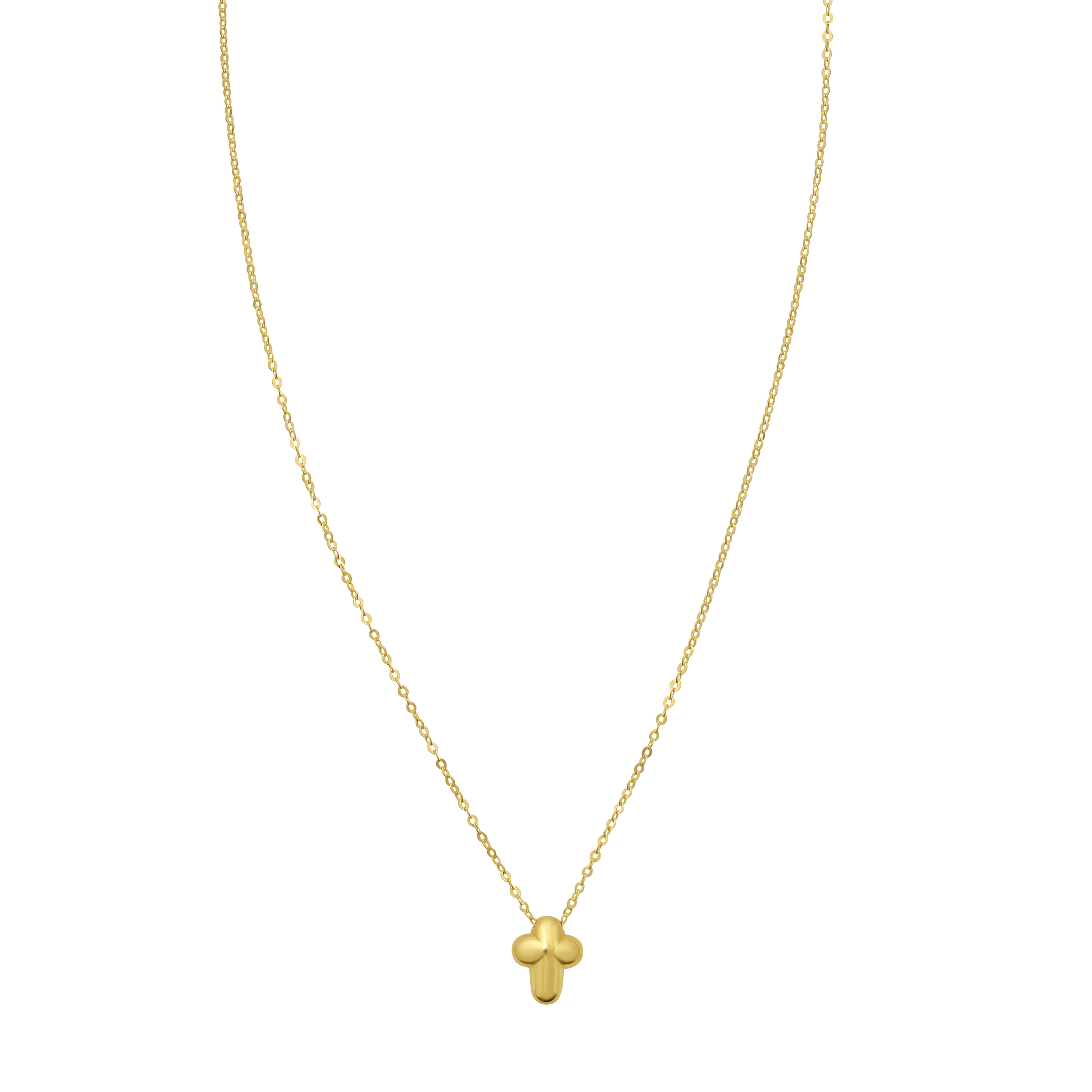Mini Puff Cross Necklace