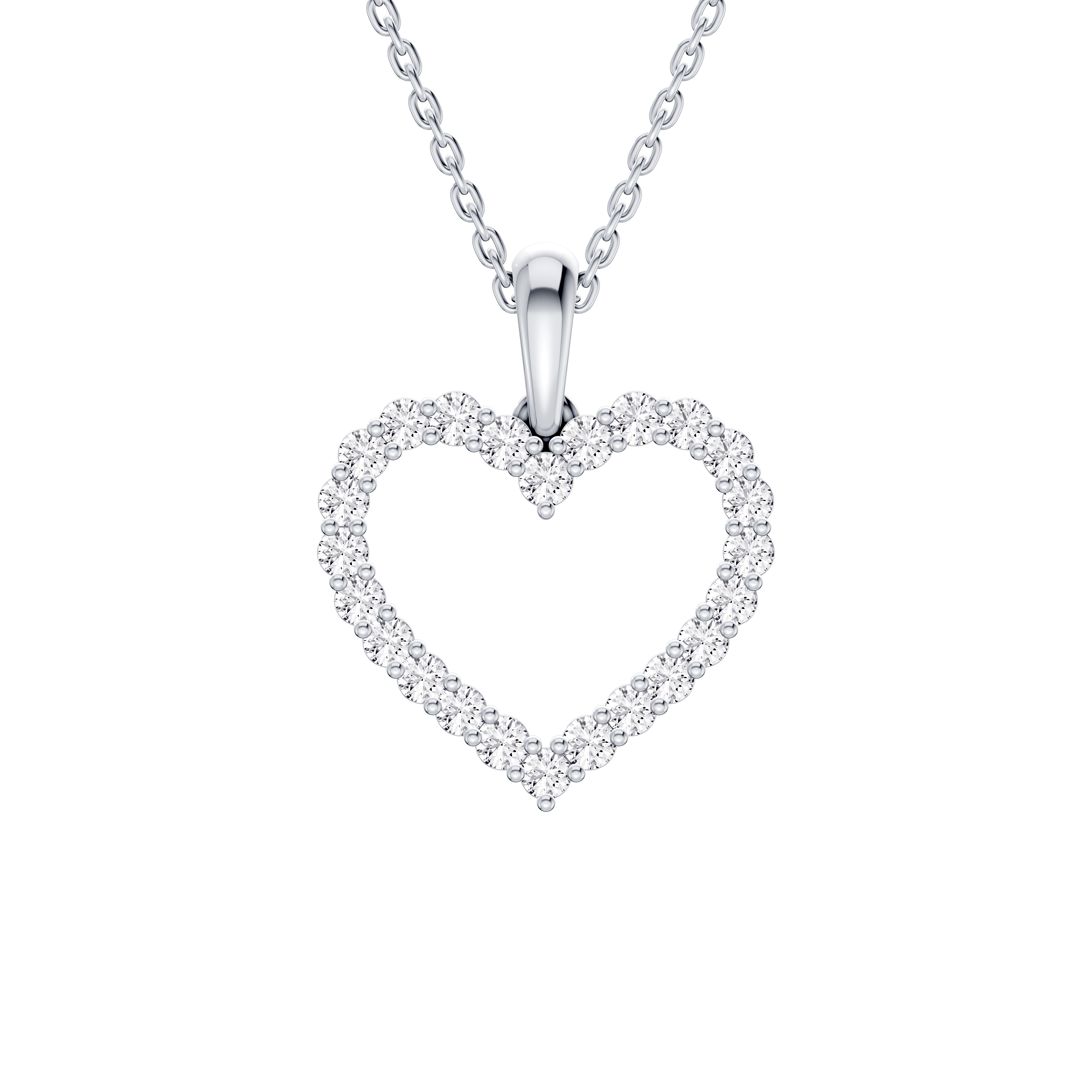 Pave Lab Diamond Heart Pendant