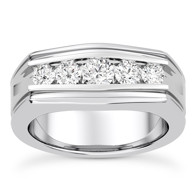Graduating Round Channel-Set Diamond Band (6.7mm)