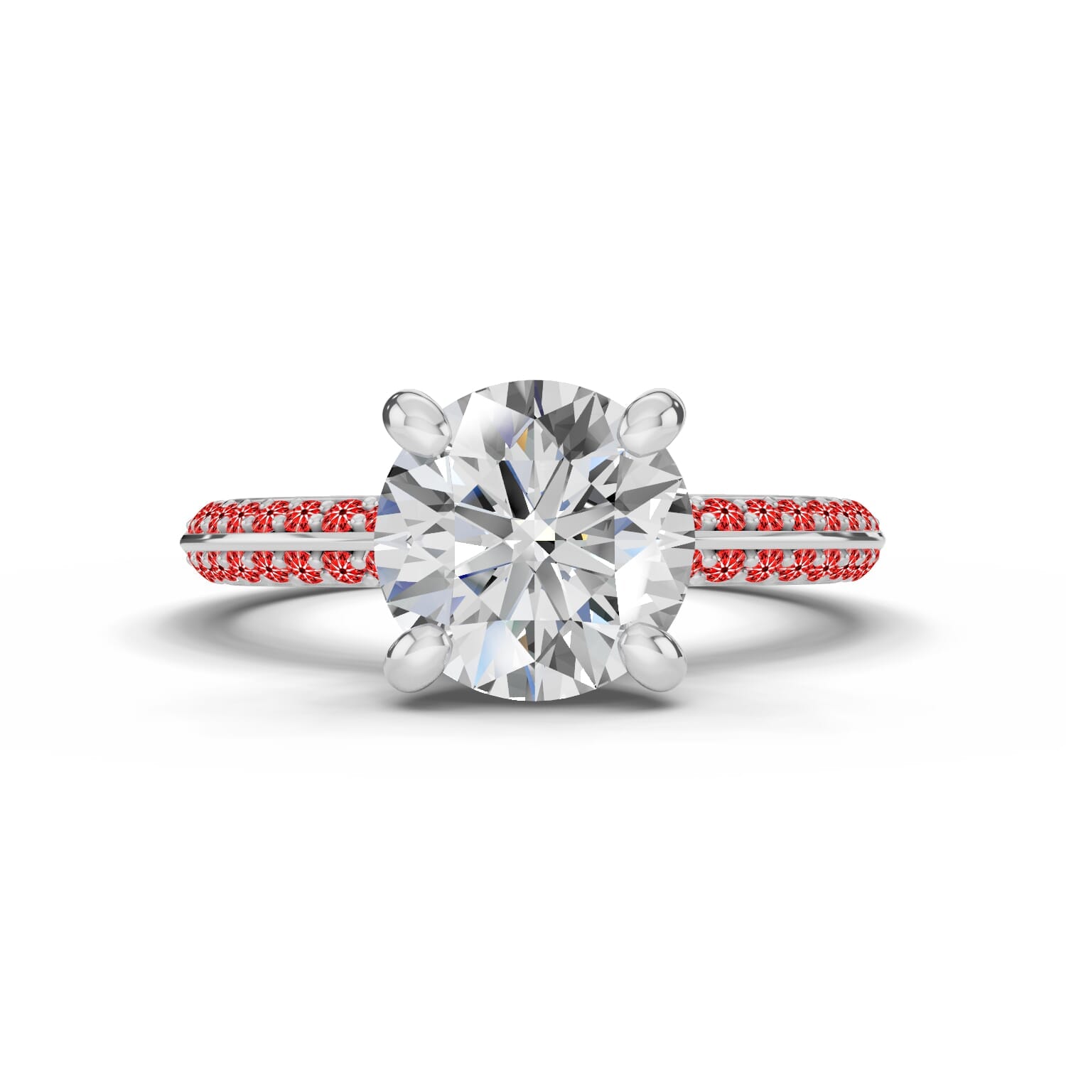 Signature Hearts and Arrows Pave Knife-Edge Engagement Ring