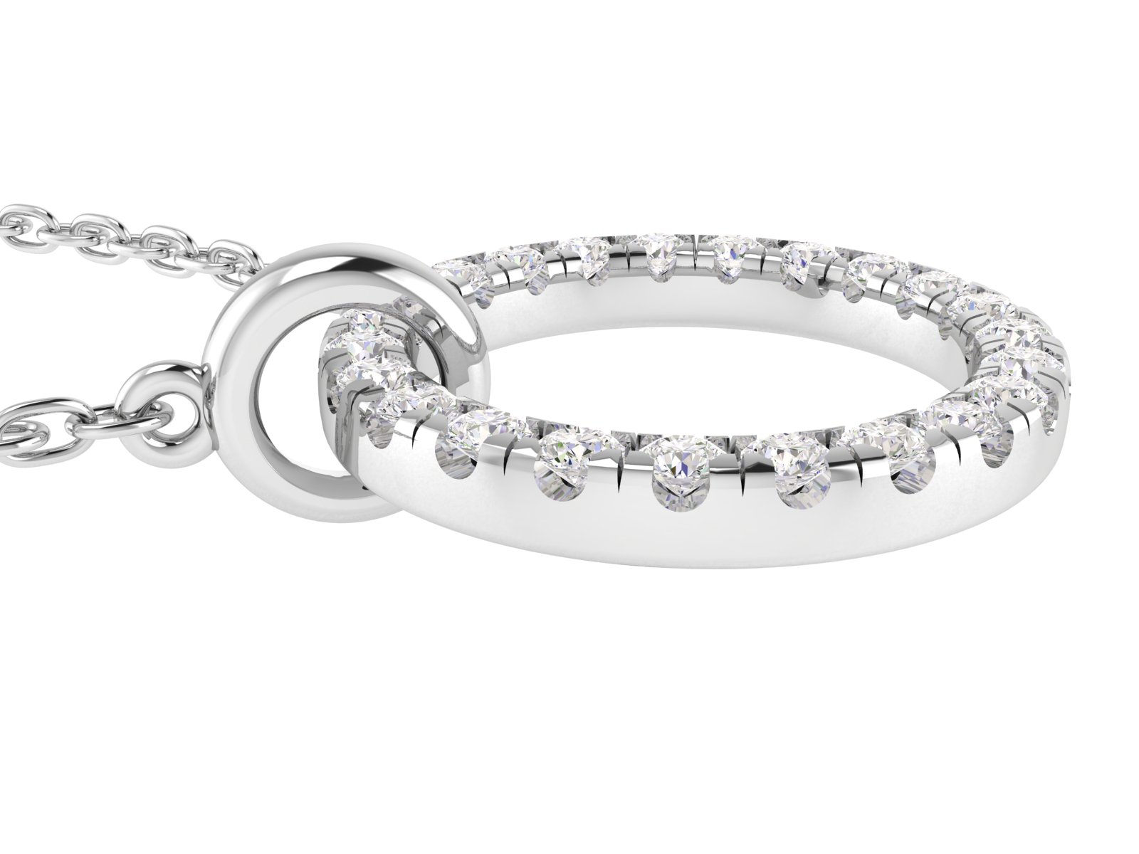 Brilliant Pavé Lab Diamond Circle Necklace