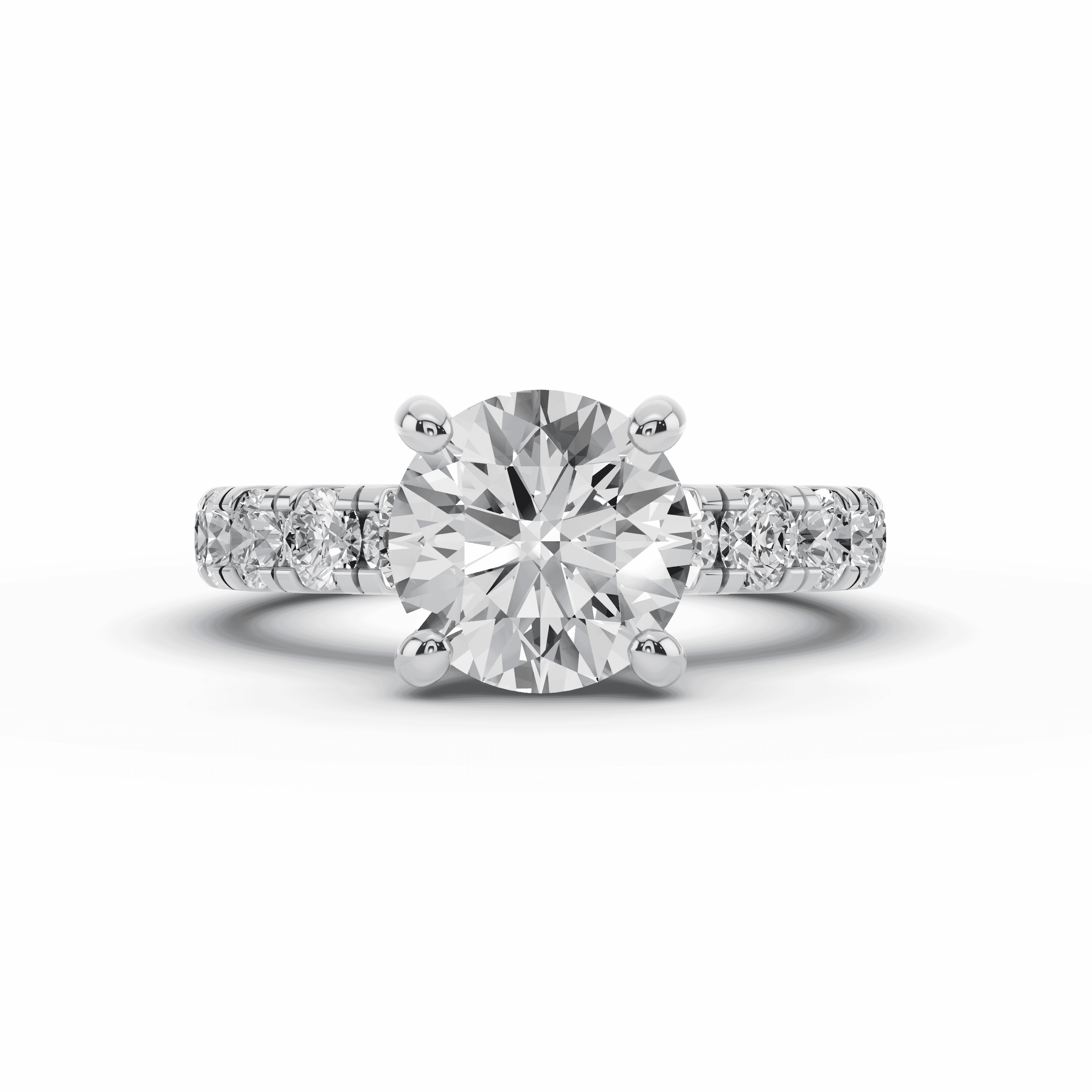 Tradition Pave Euroshank Hidden Halo Engagement Ring