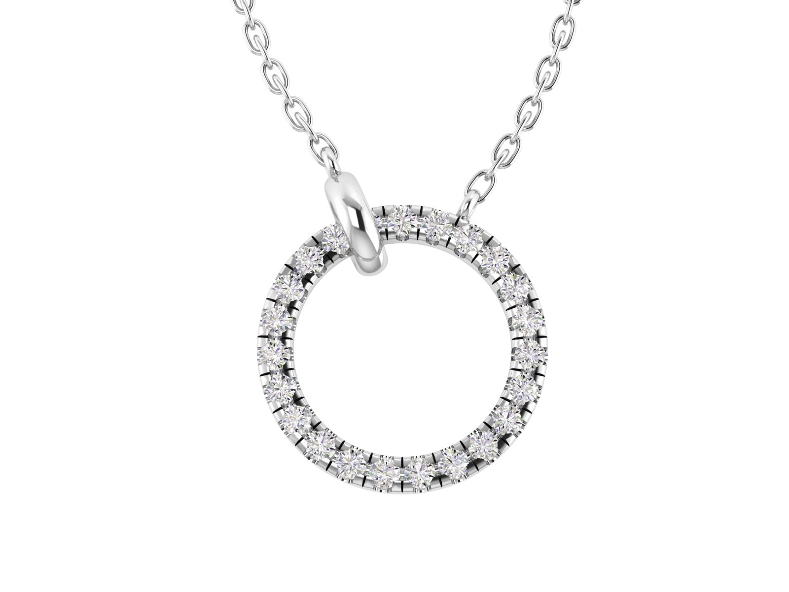 Brilliant Pavé Lab Diamond Circle Necklace