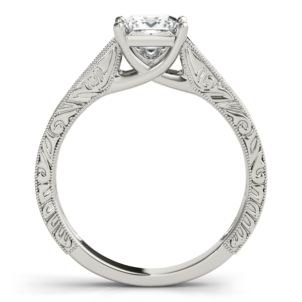 Sahara Princess Cut Engraved Solitaire Engagement Ring