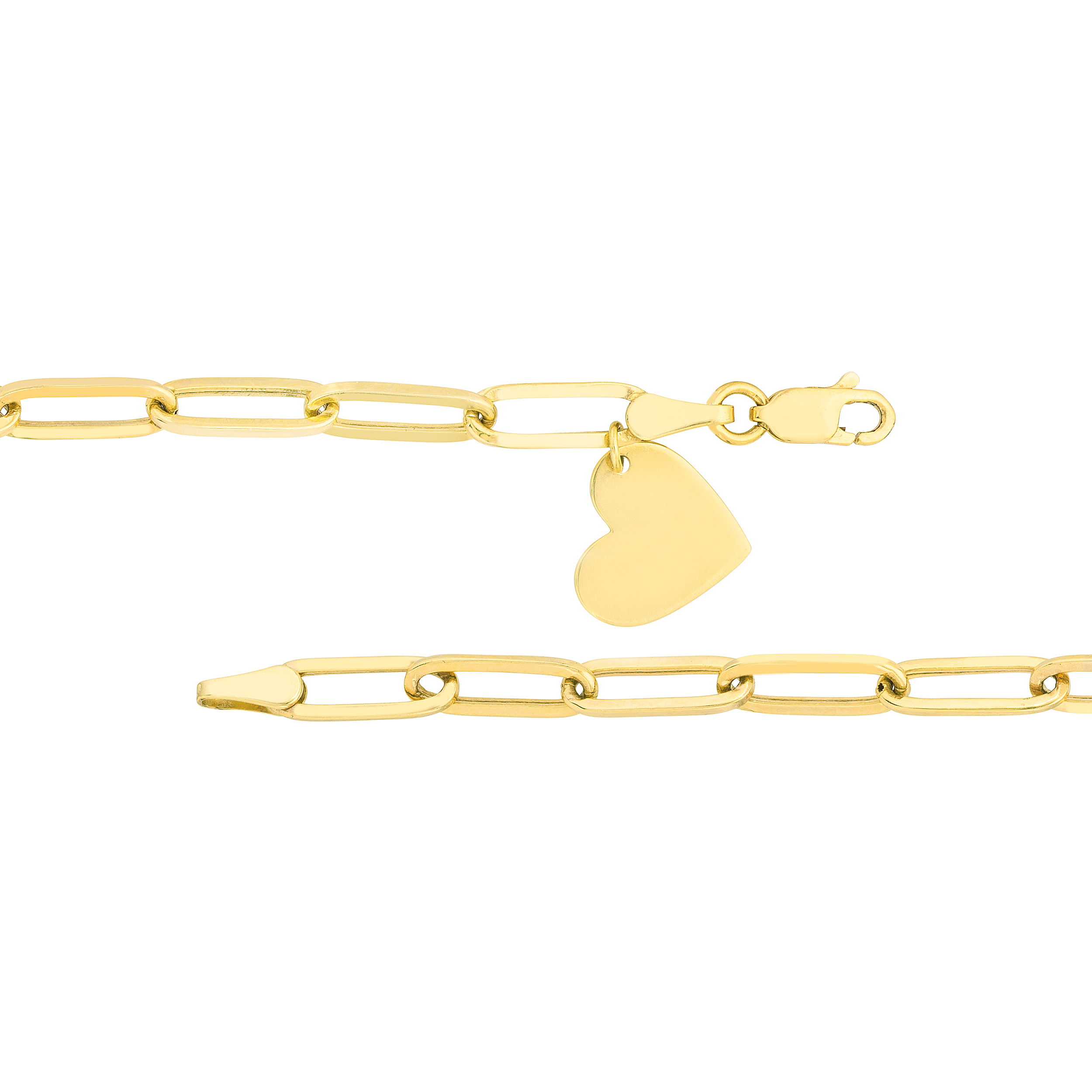 Heart Charm Paperclip Bracelet