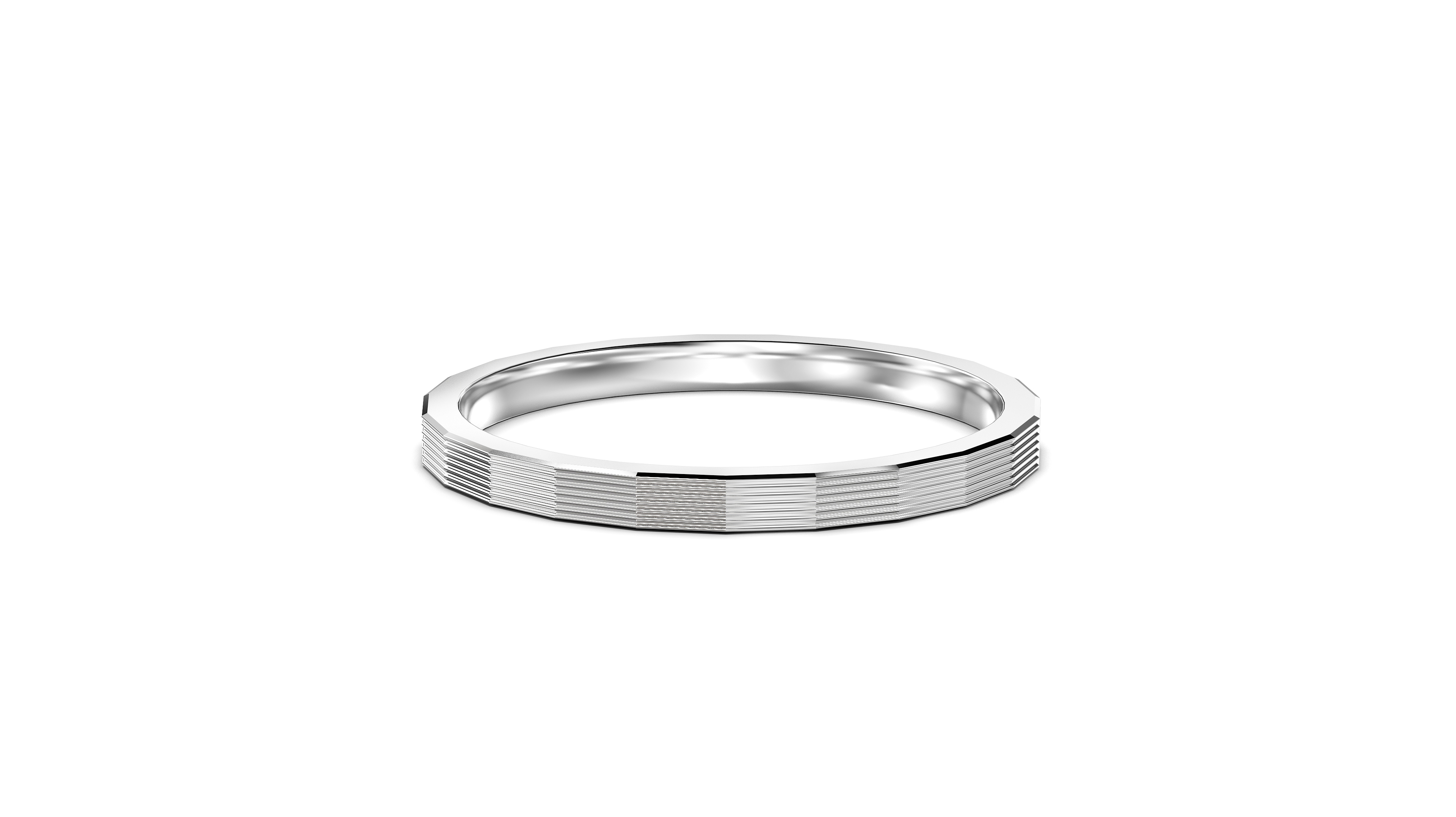 Faceted Grooved Stackable Band (1.5mm)