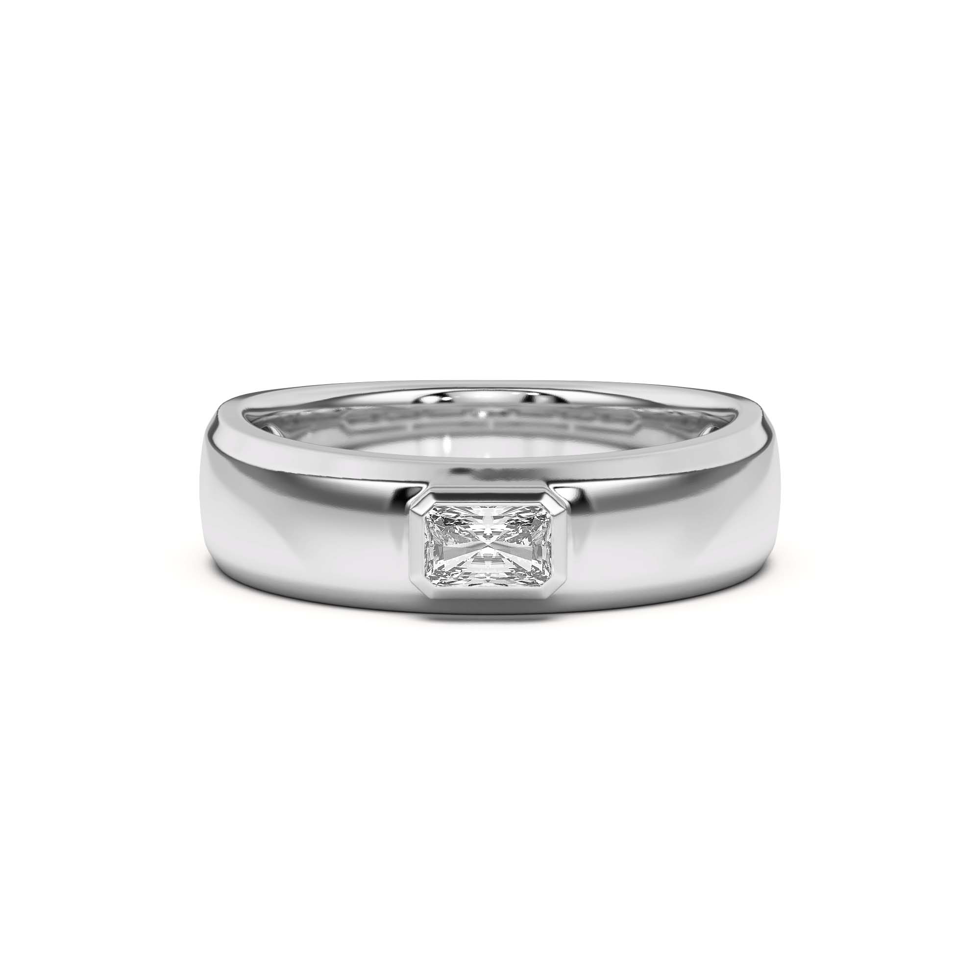 Raised Bezel Emerald-Cut Band