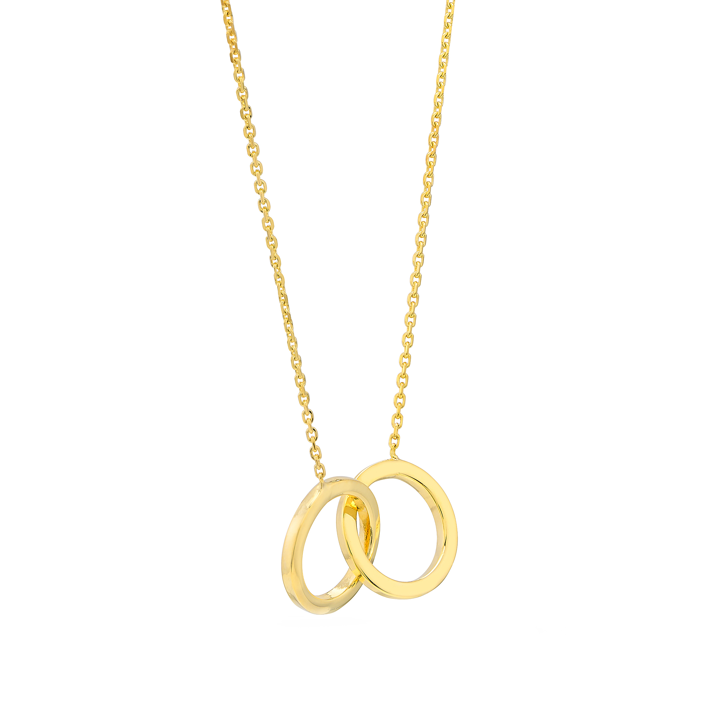 Interlocking Gold Circle Necklace