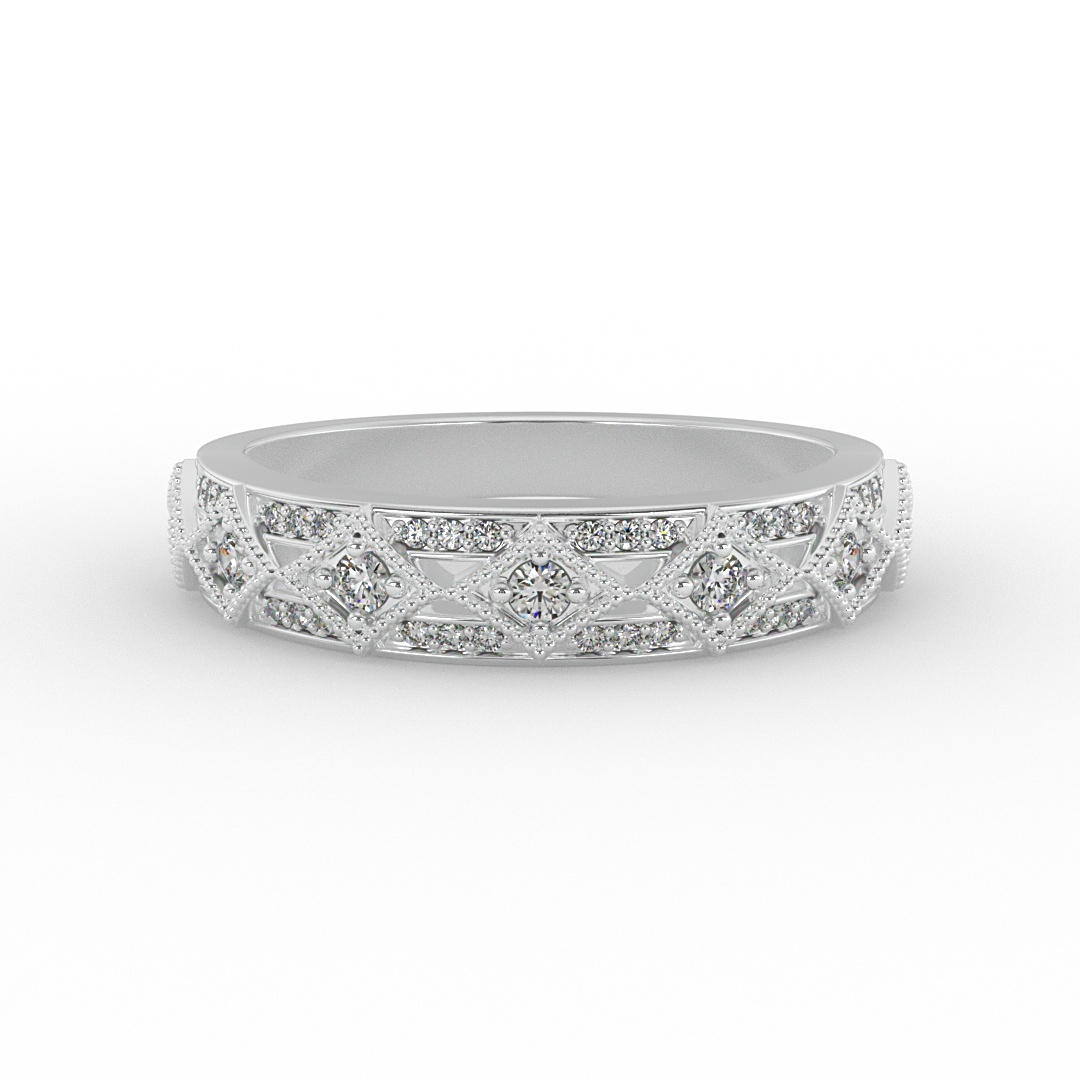 Paige Art Deco Diamond Band