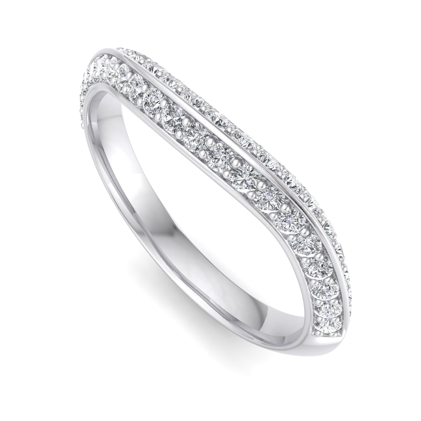 Gloria Knife-Edge Pave Band