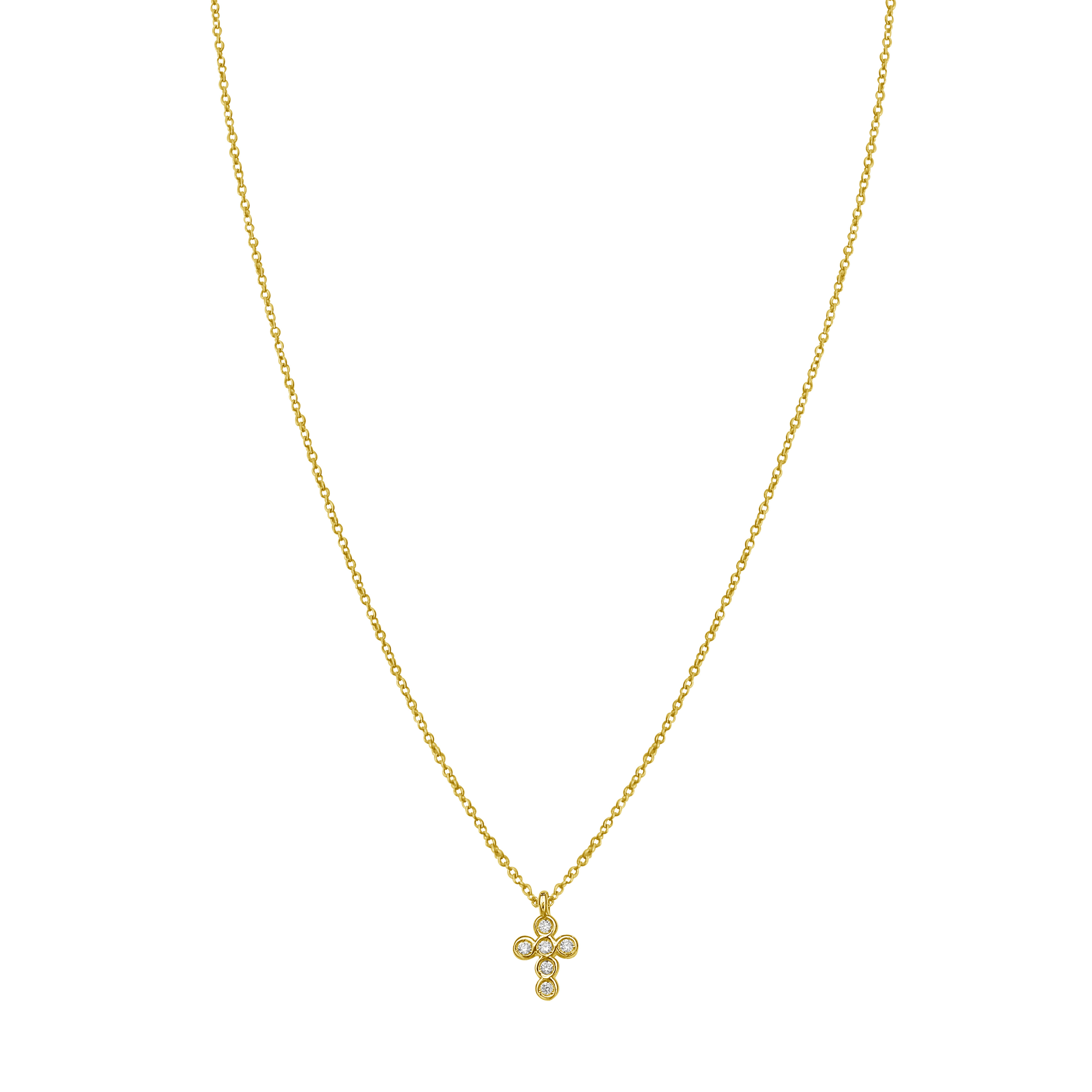 Mini Bezel Cross Necklace
