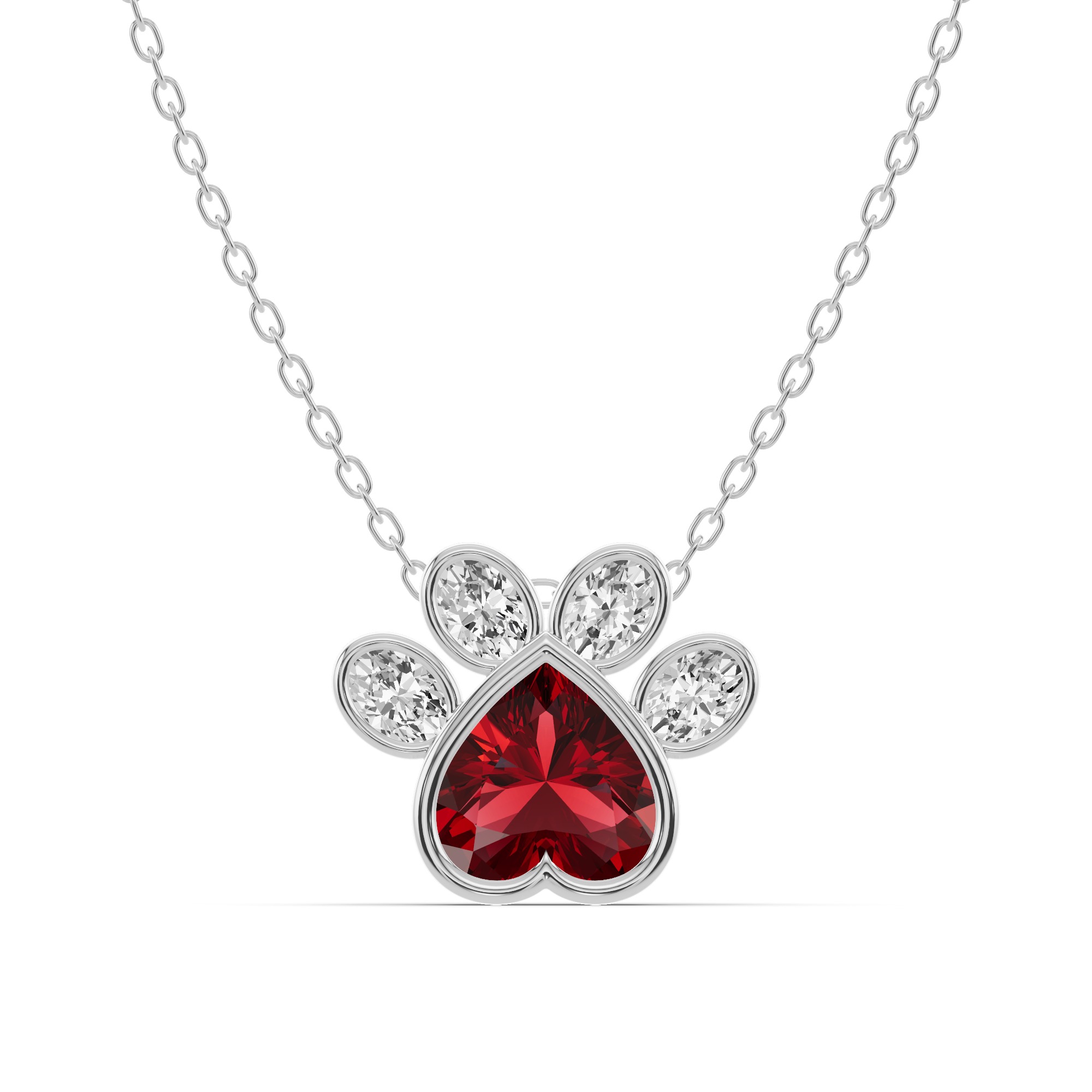 Bella Paw Garnet & Diamond Necklace