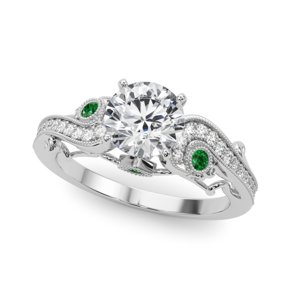Carmel Vintage Inspired Emerald Engagement Ring