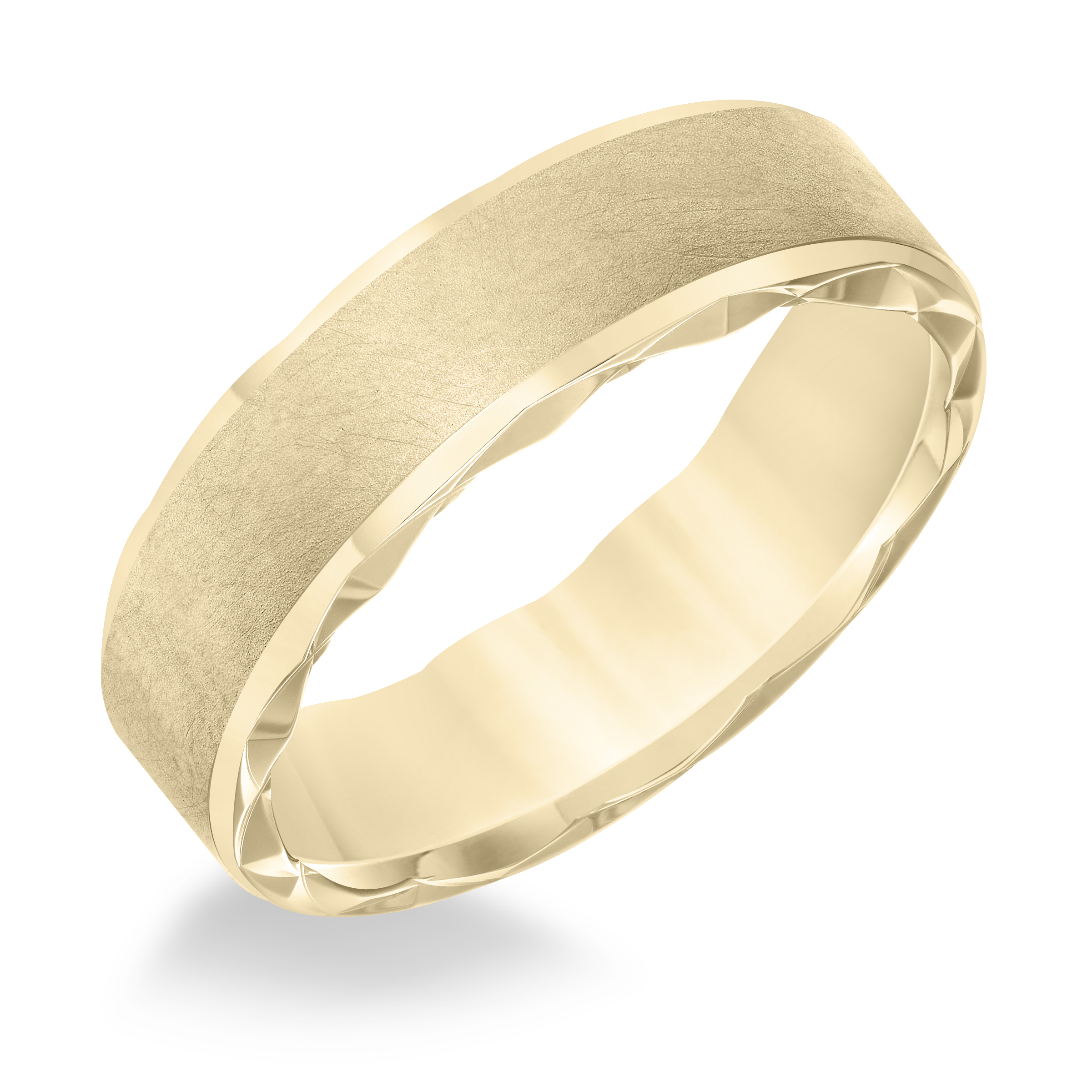 Swiss Cut Edge Ultra Satin Finish Wedding Band (6.5mm)