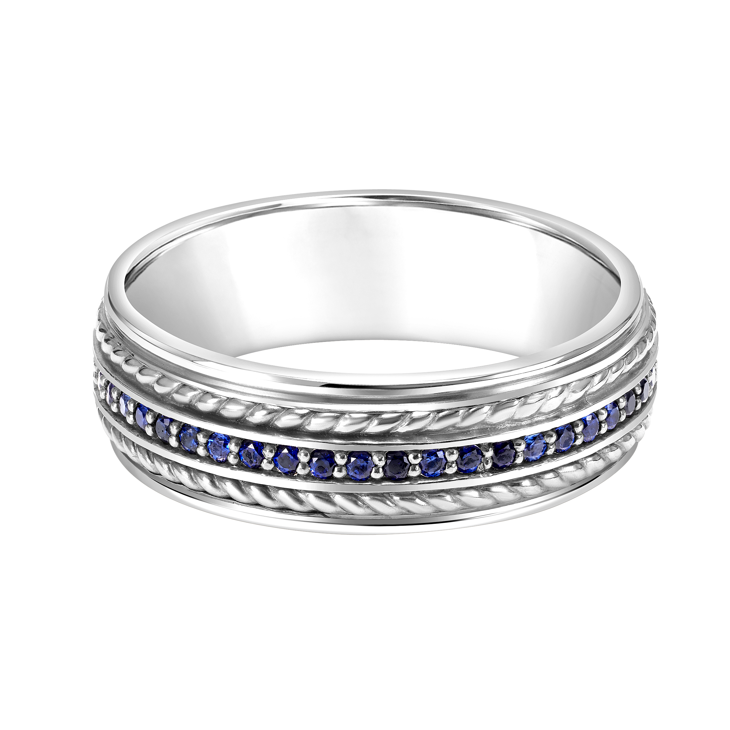 Sapphire Eternity Band With Rope Design (7mm)