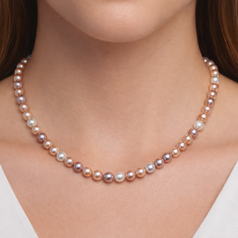 Freshwater Pearl Multicolor Necklace (9-10mm)
