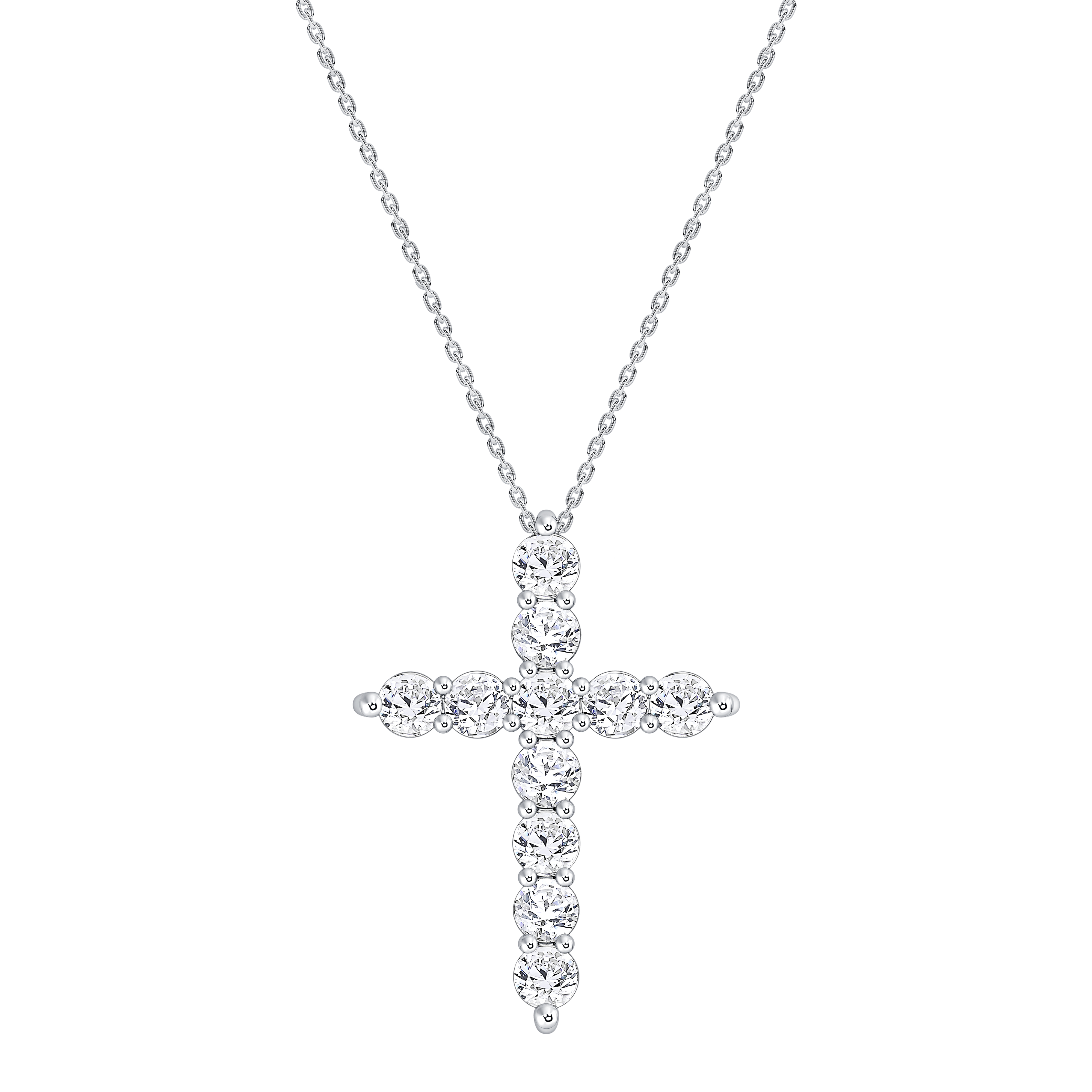 Classic Lab Diamond Cross Necklace