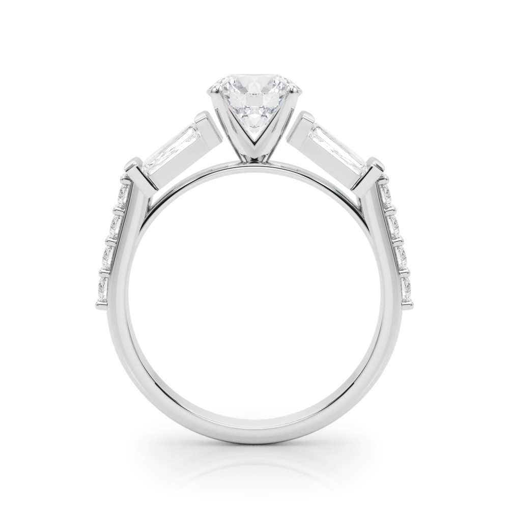 Diamoria Baguette And Pave Diamond Engagement Ring