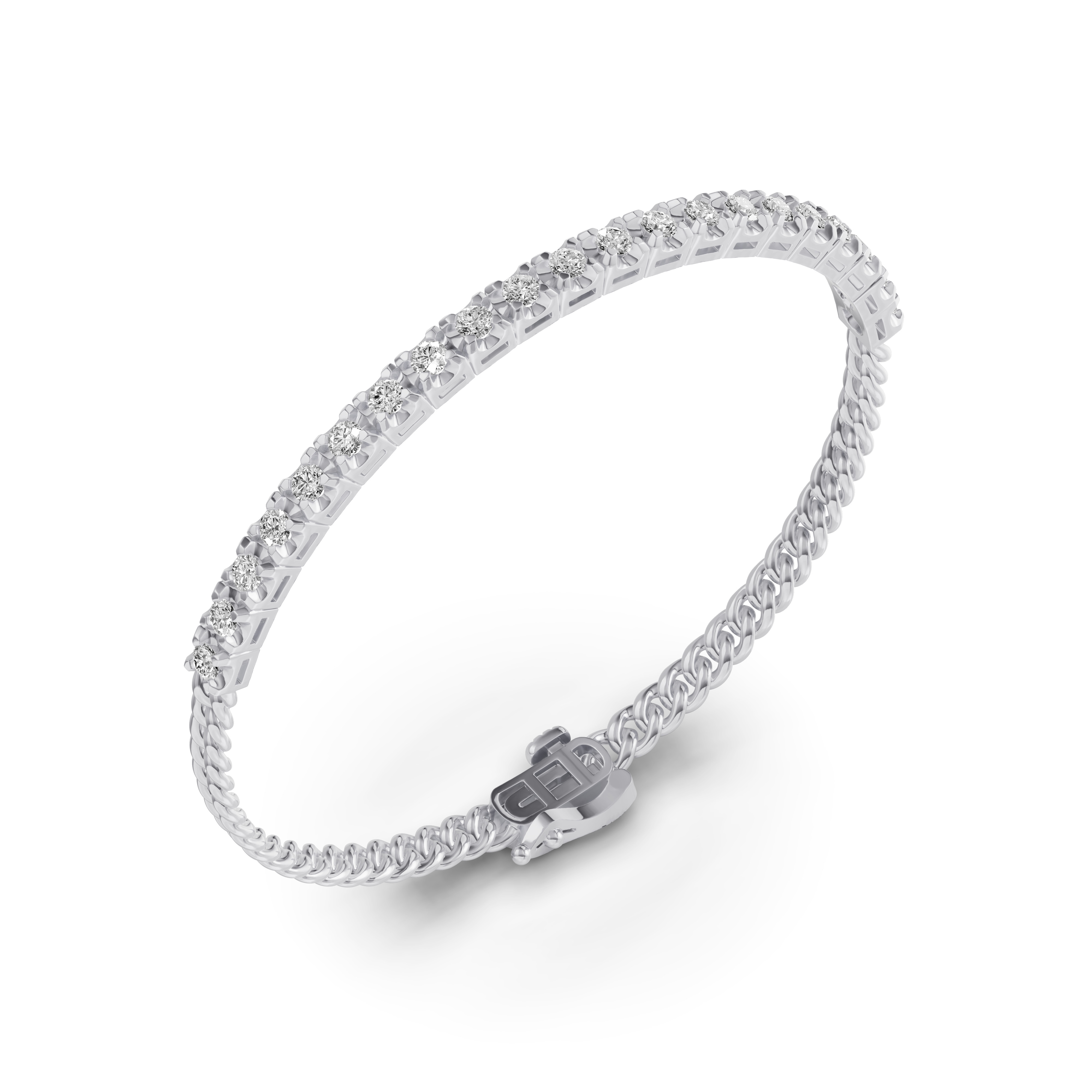 Sculpted Diamond Cuban Link Bracelet (1.50 ct. tw.)