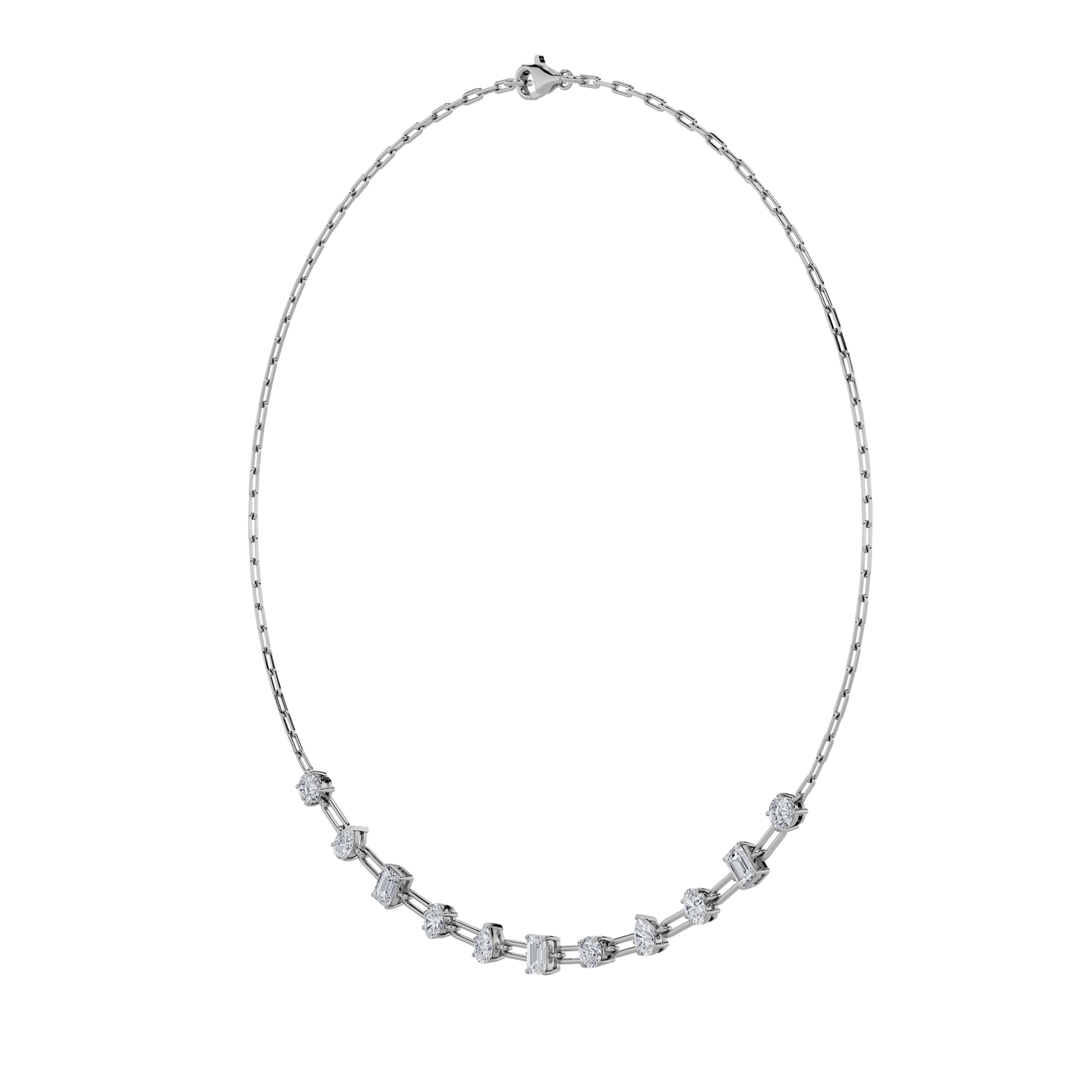 Mixed Shape Lab Diamond Link Necklace (4.00 ct. tw.)