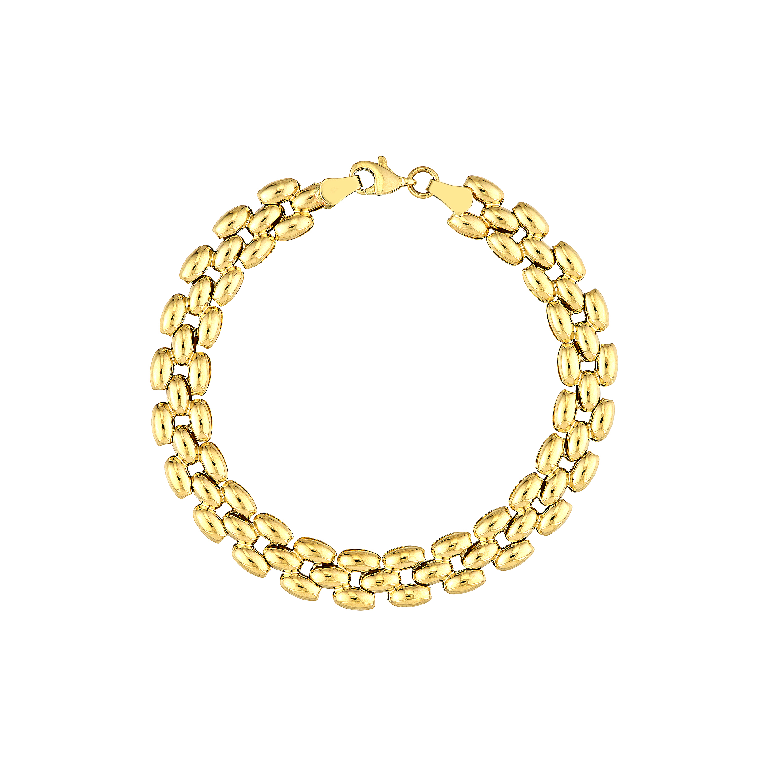 Triple Row Domed Link Bracelet