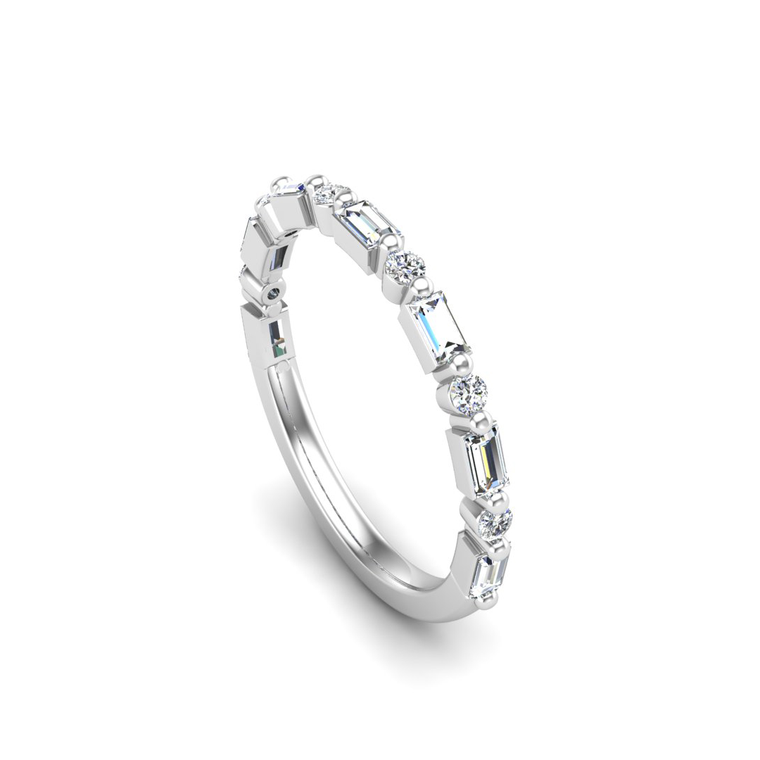 Orion Round And Baguette Diamond Band