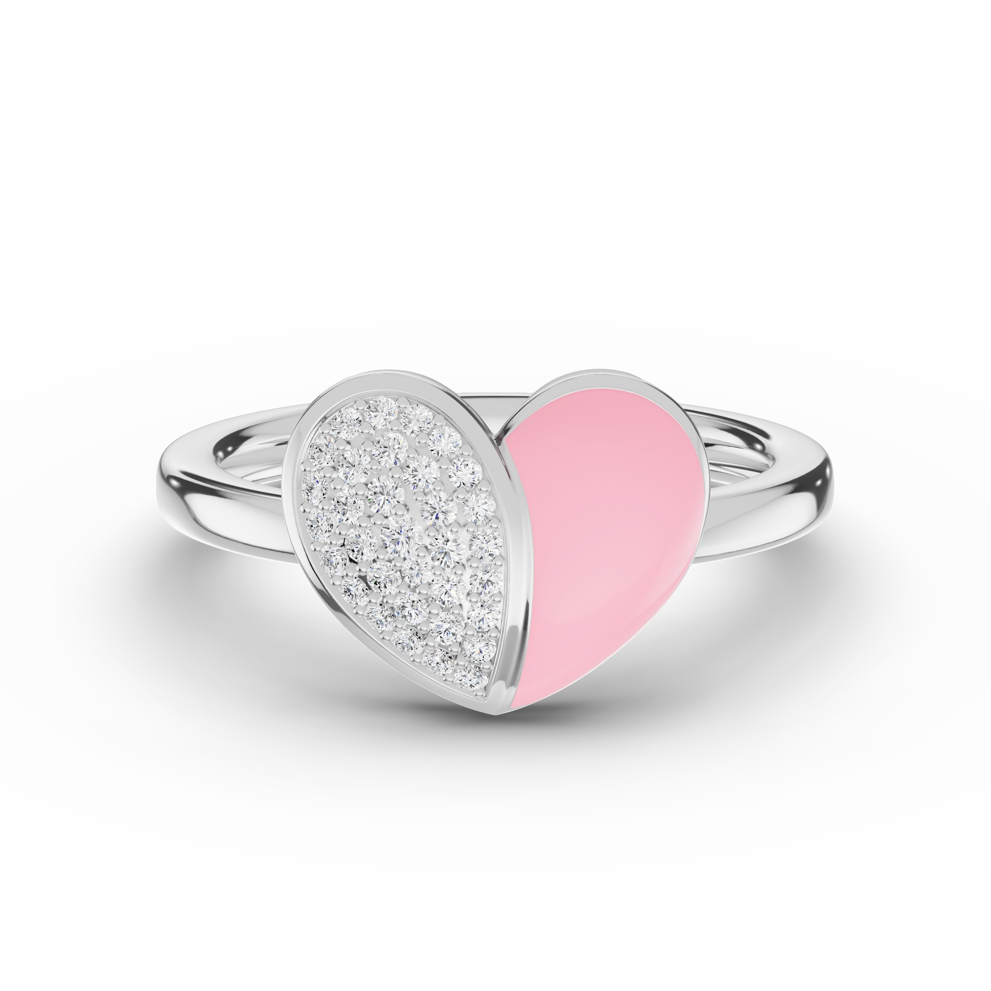 Amara Ceramic Pave Heart Ring