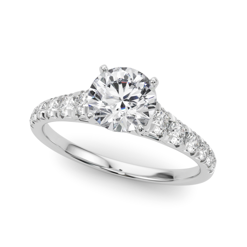 Cherie French Pave Diamond Engagement Ring
