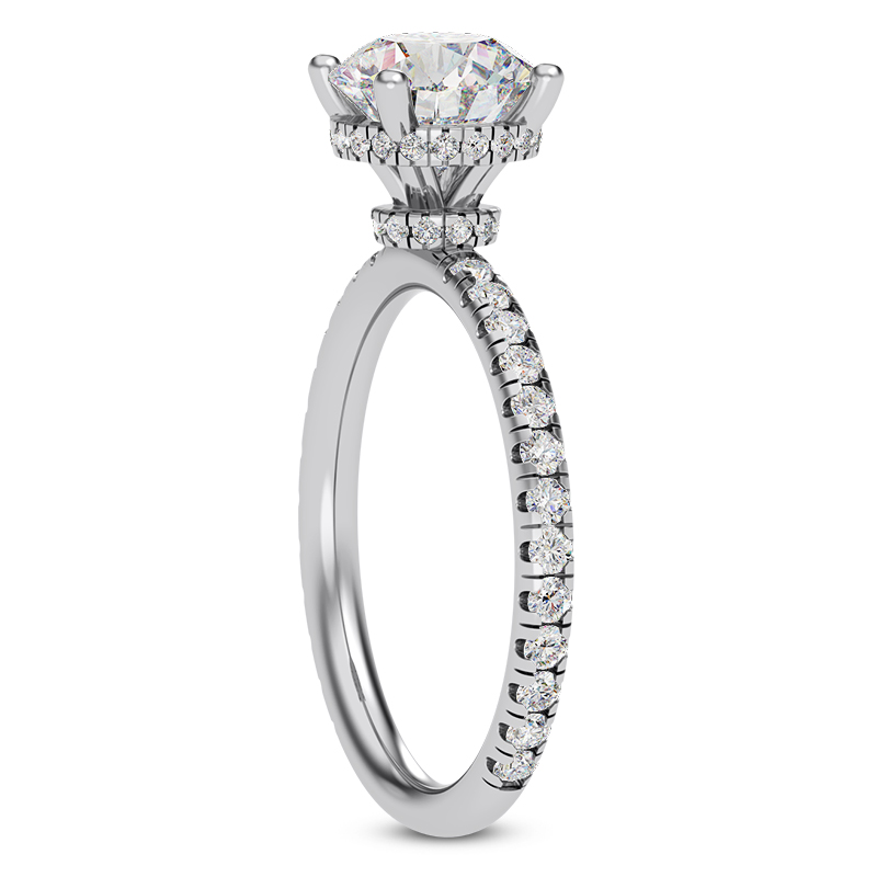 Faye Double Hidden Halo Pave Engagement Ring