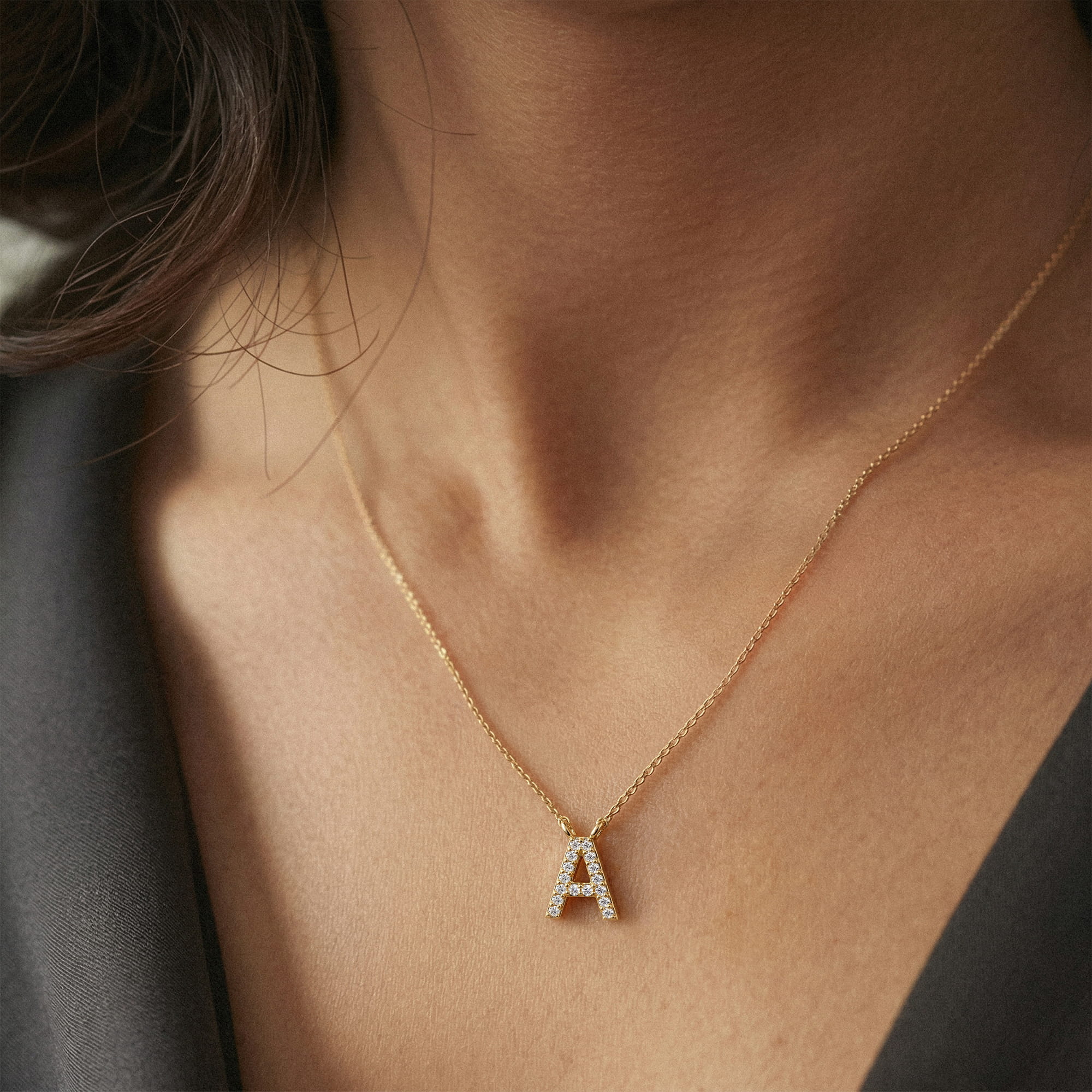 Diamond Initial Necklace – A