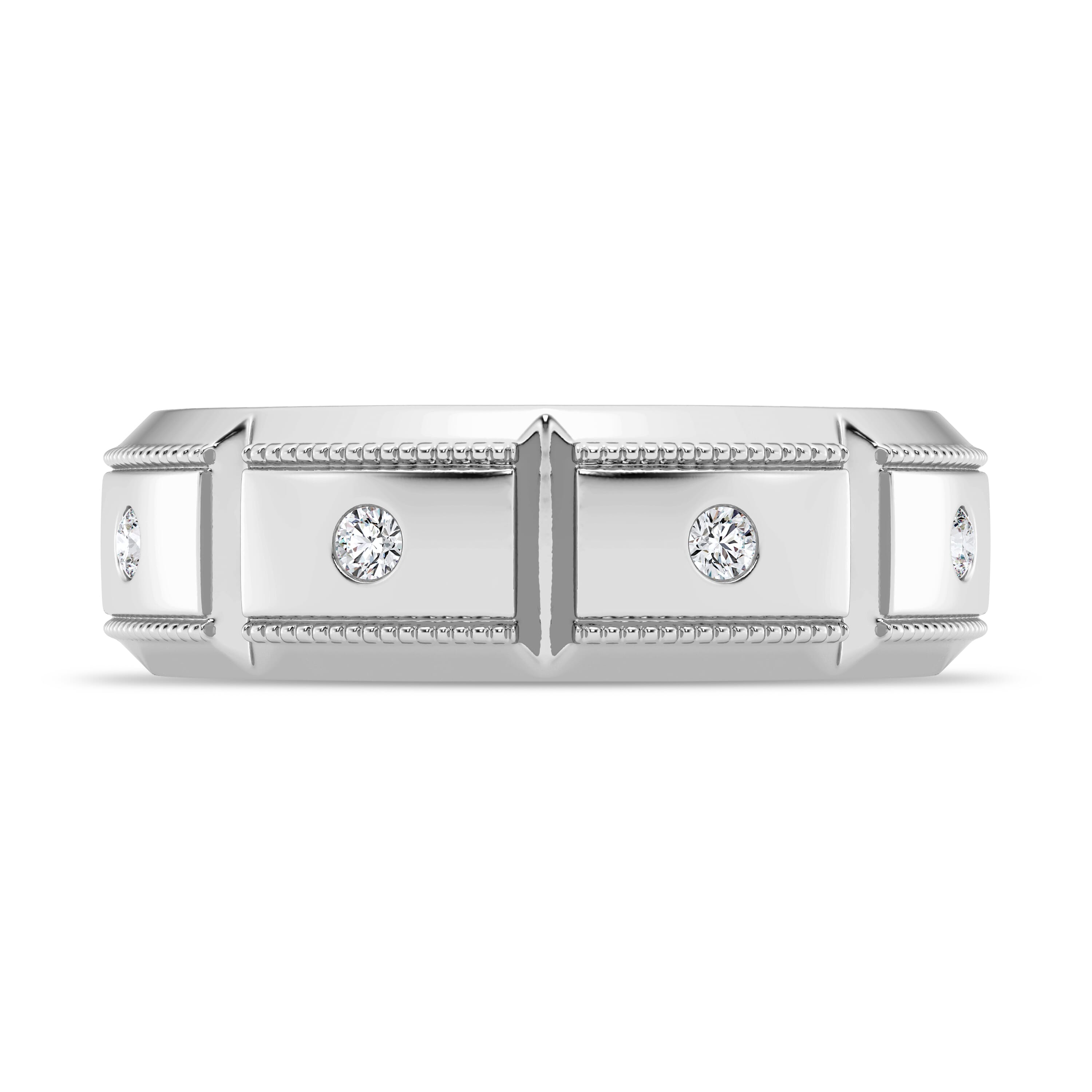 Milgrain Brick Diamond Eternity Band (6.8mm)