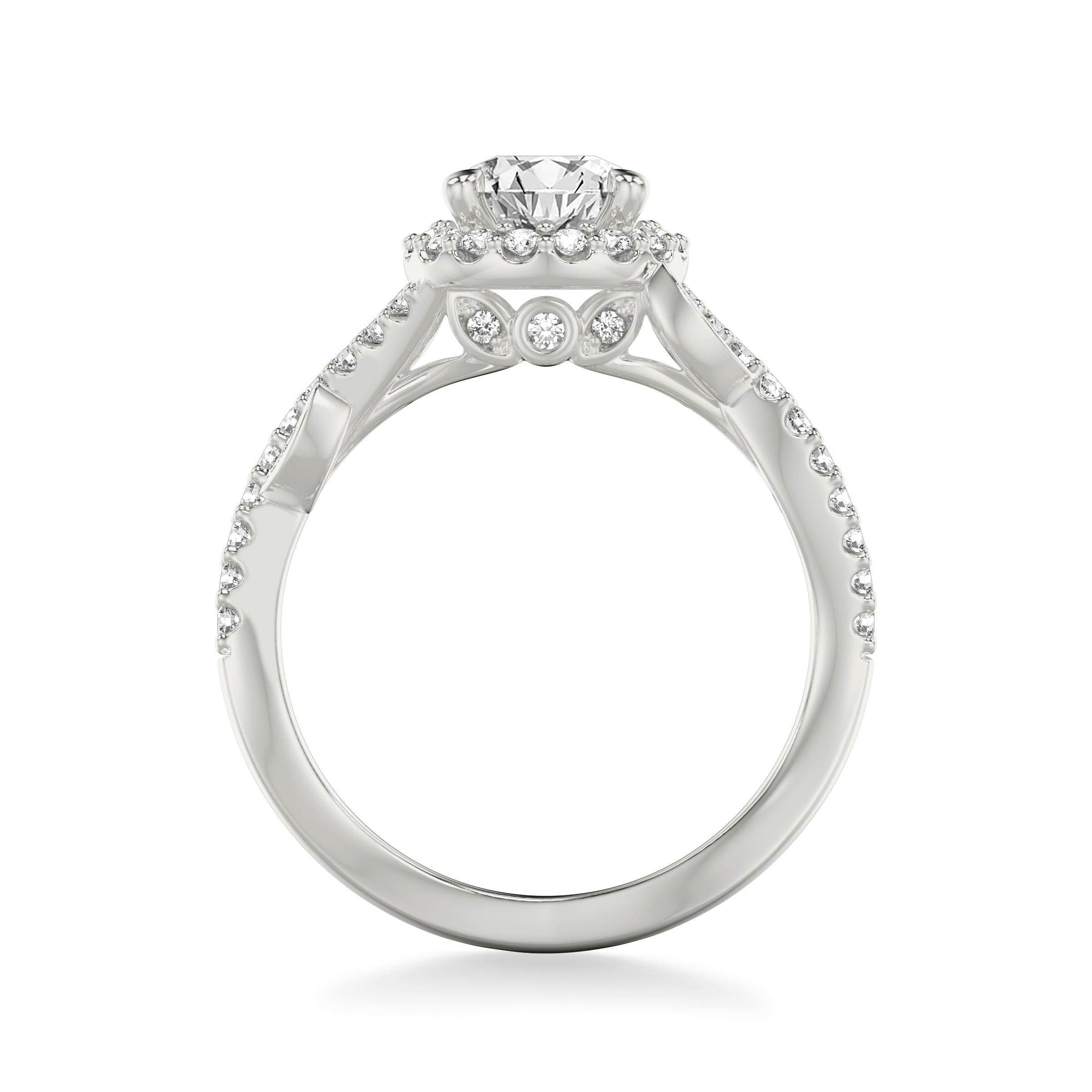 Blanca Floral Halo Engagement Ring