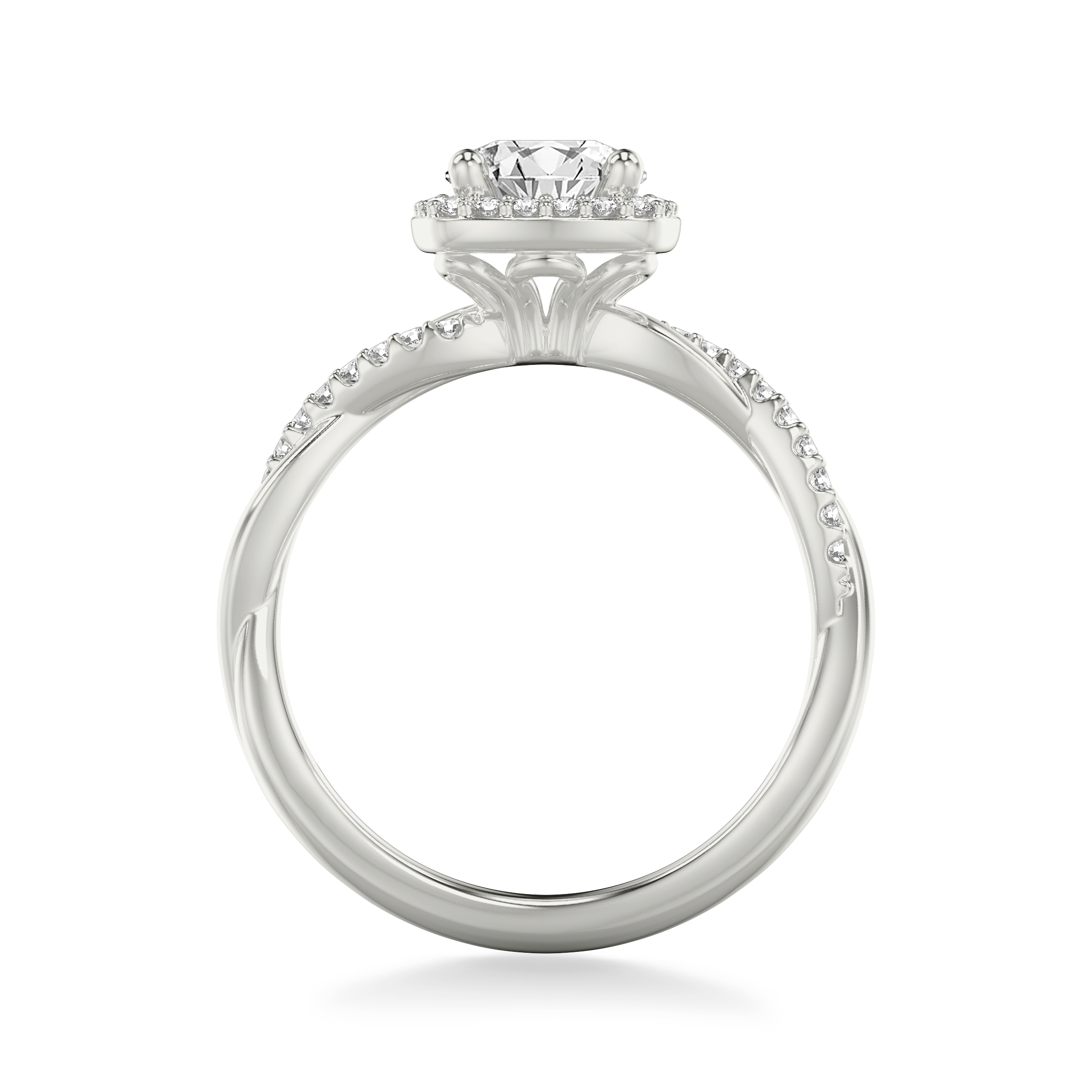 Mckenzie Diamond Twist Halo Engagement Ring
