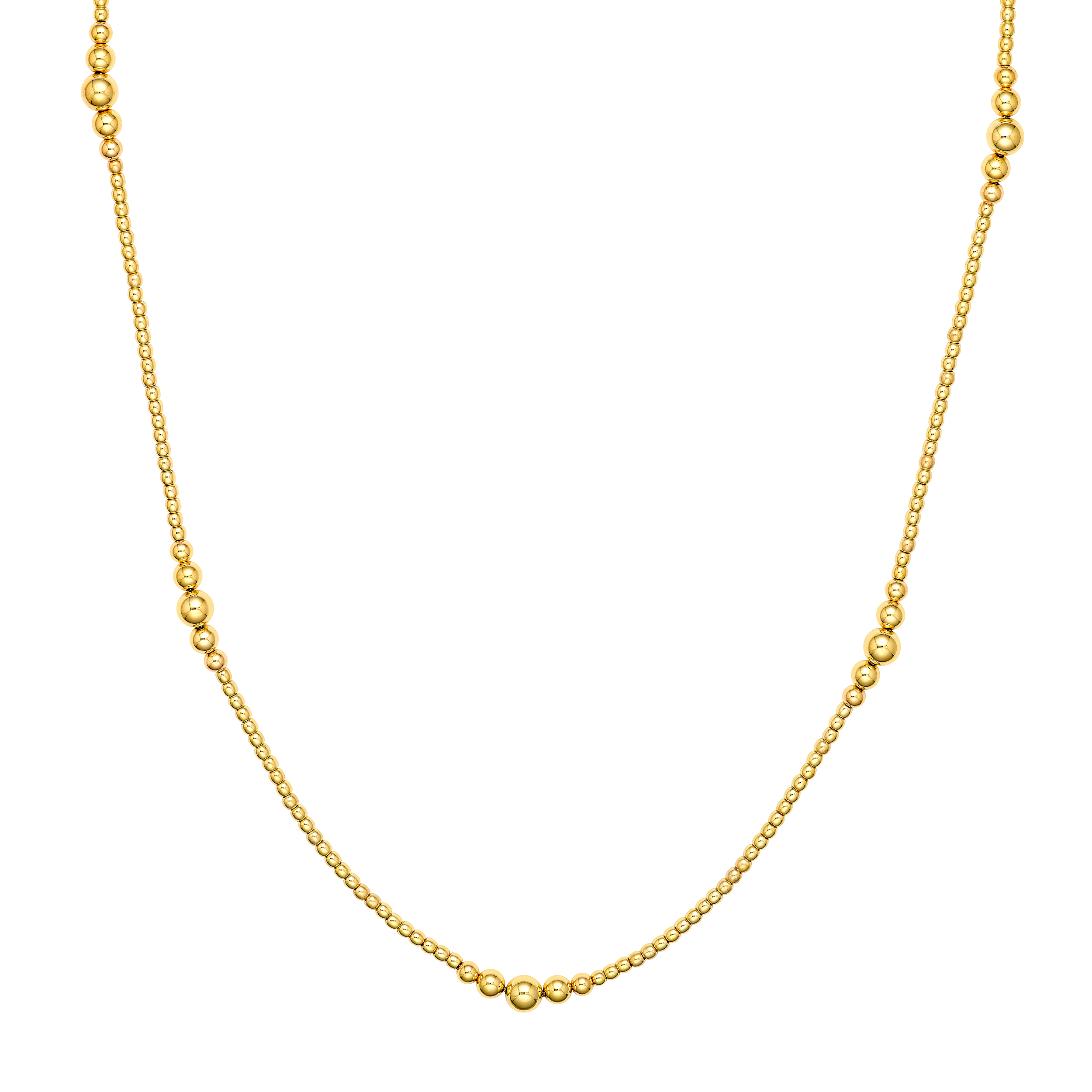 Graduated Bead Station Gold Necklace