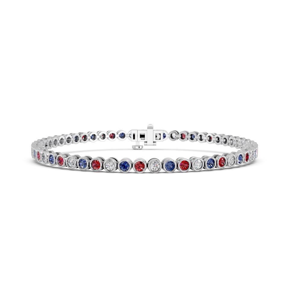Patriotic Lab Diamond Bezel Tennis Bracelet (3.50 ct. tw.)