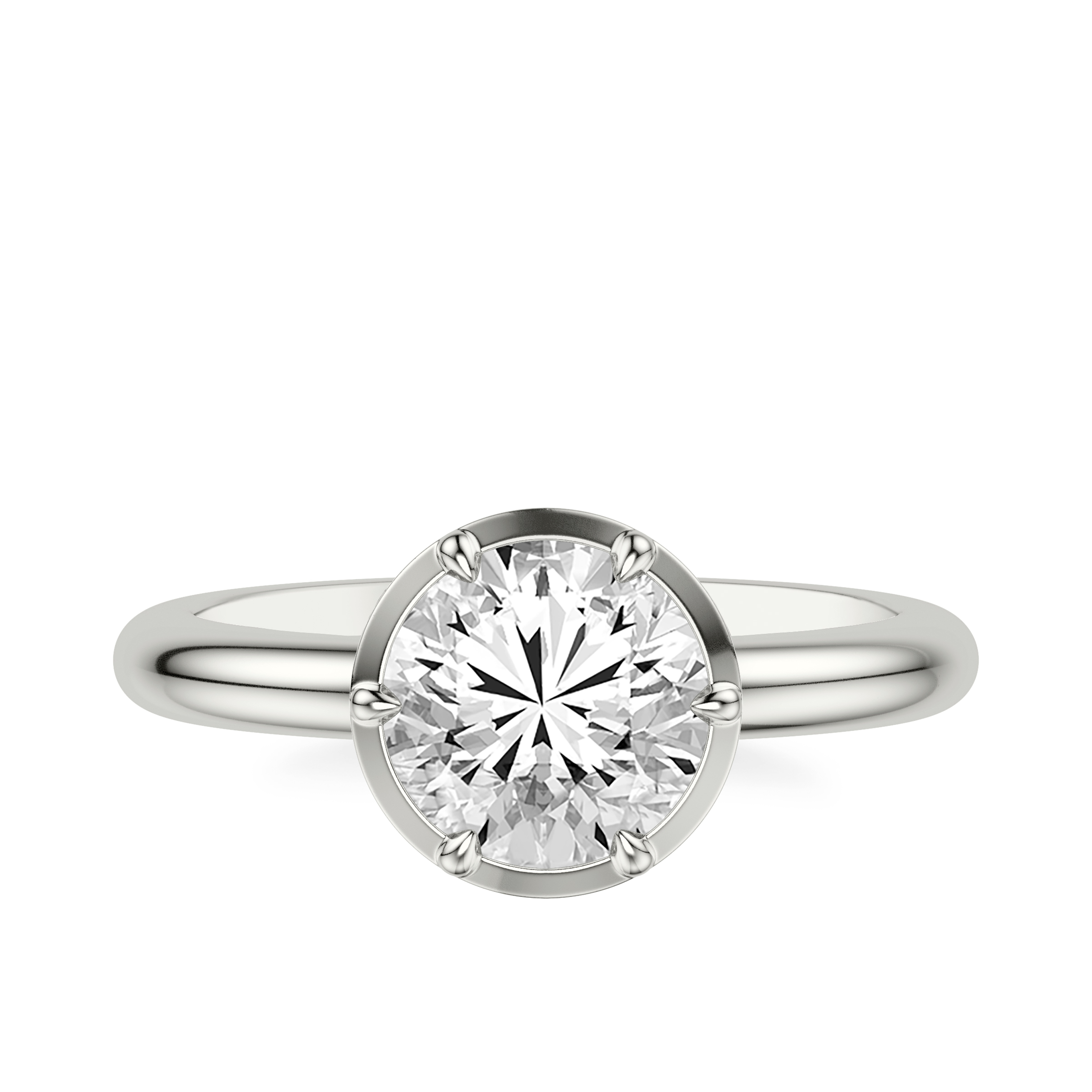 Domo Bezel Solitaire Engagement Ring