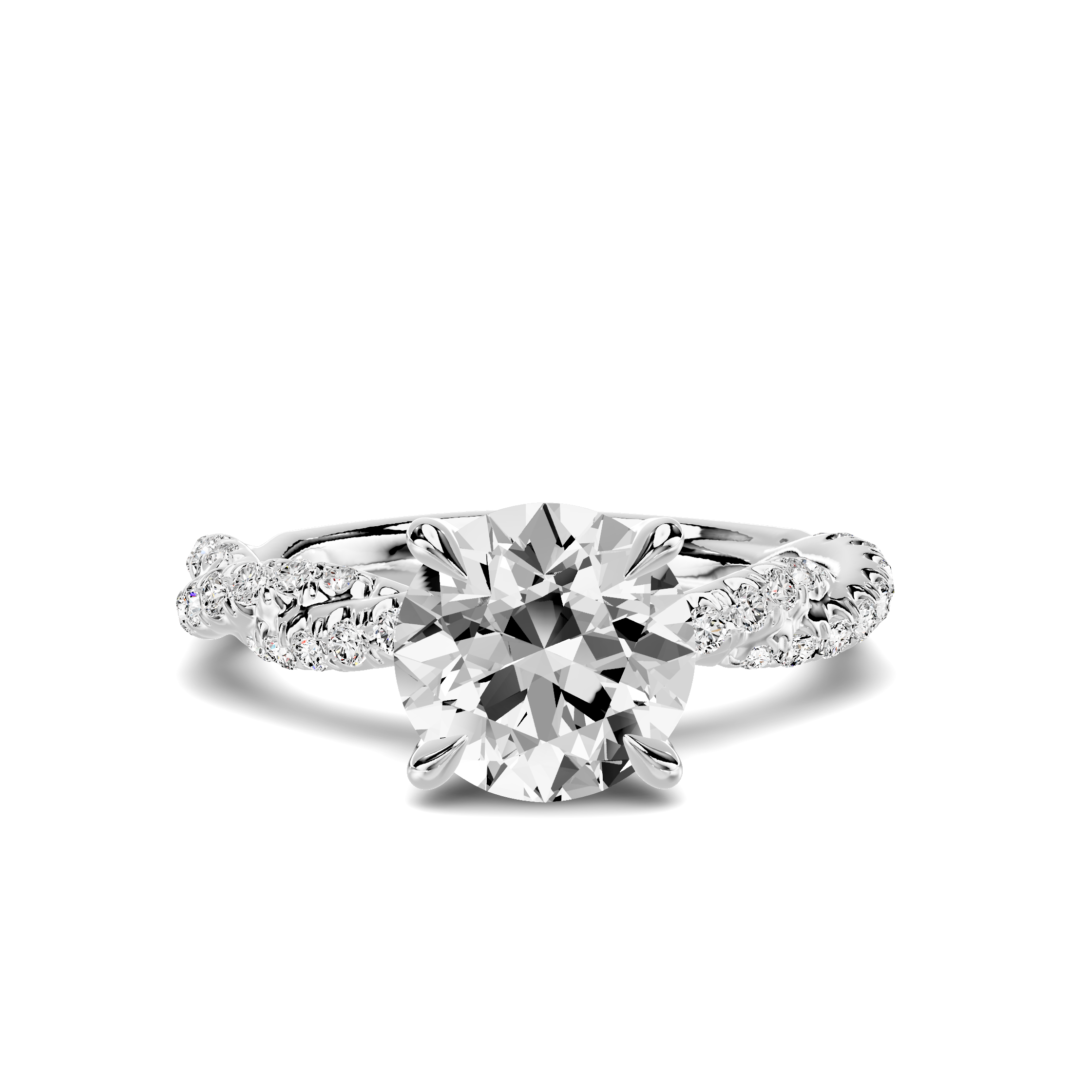 Riona Double Pave Twist Engagement Ring