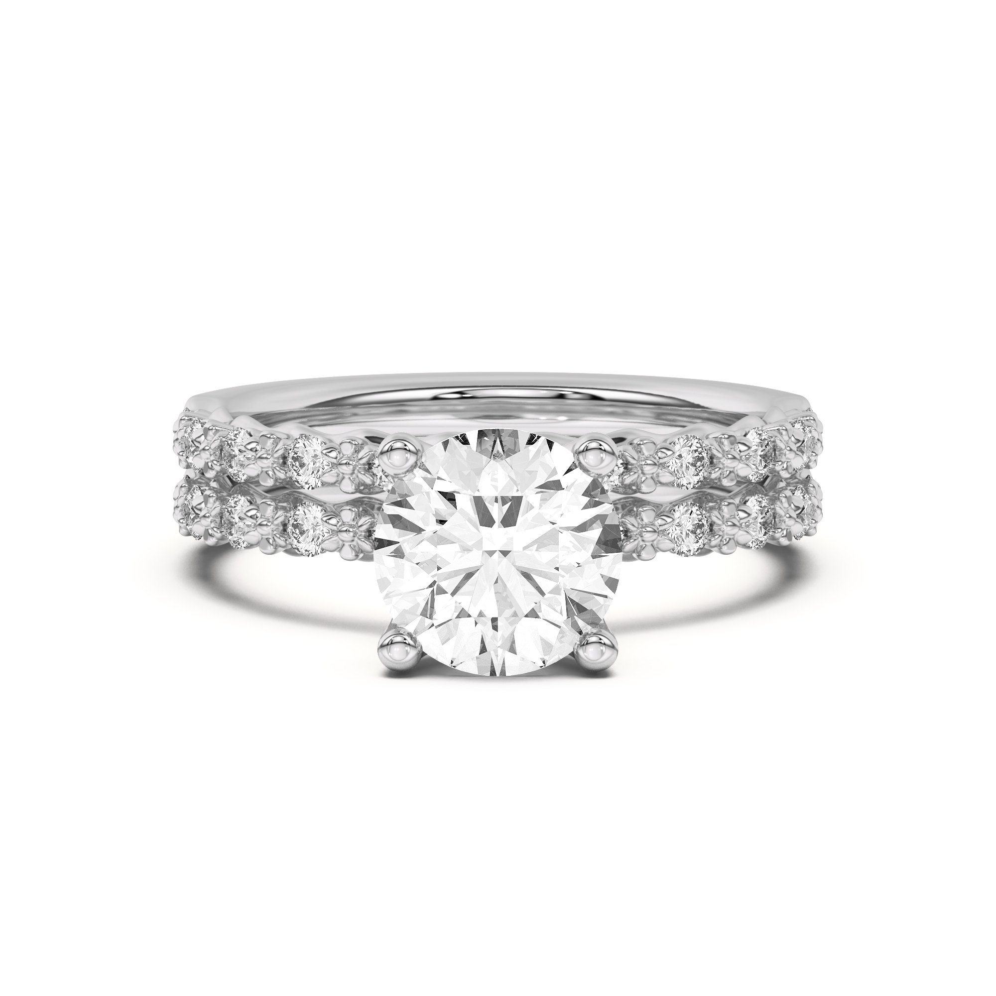 Blooming Petal Pave Band