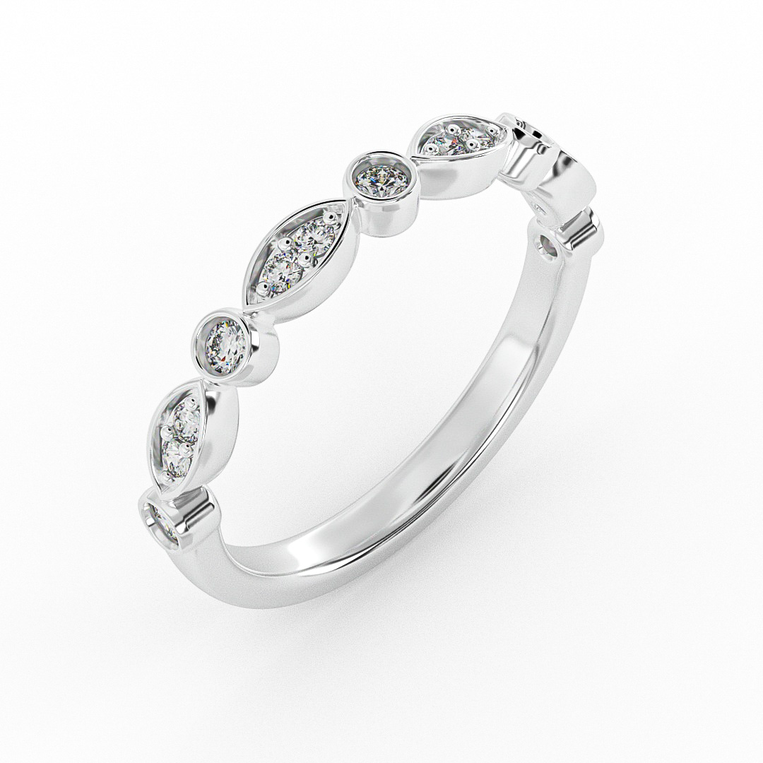 Avery Round And Marquise Diamond Band