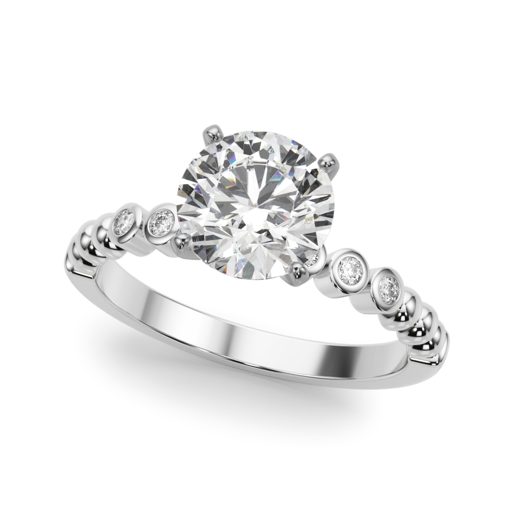 Kateri Beaded Bezel Diamond Engagement Ring