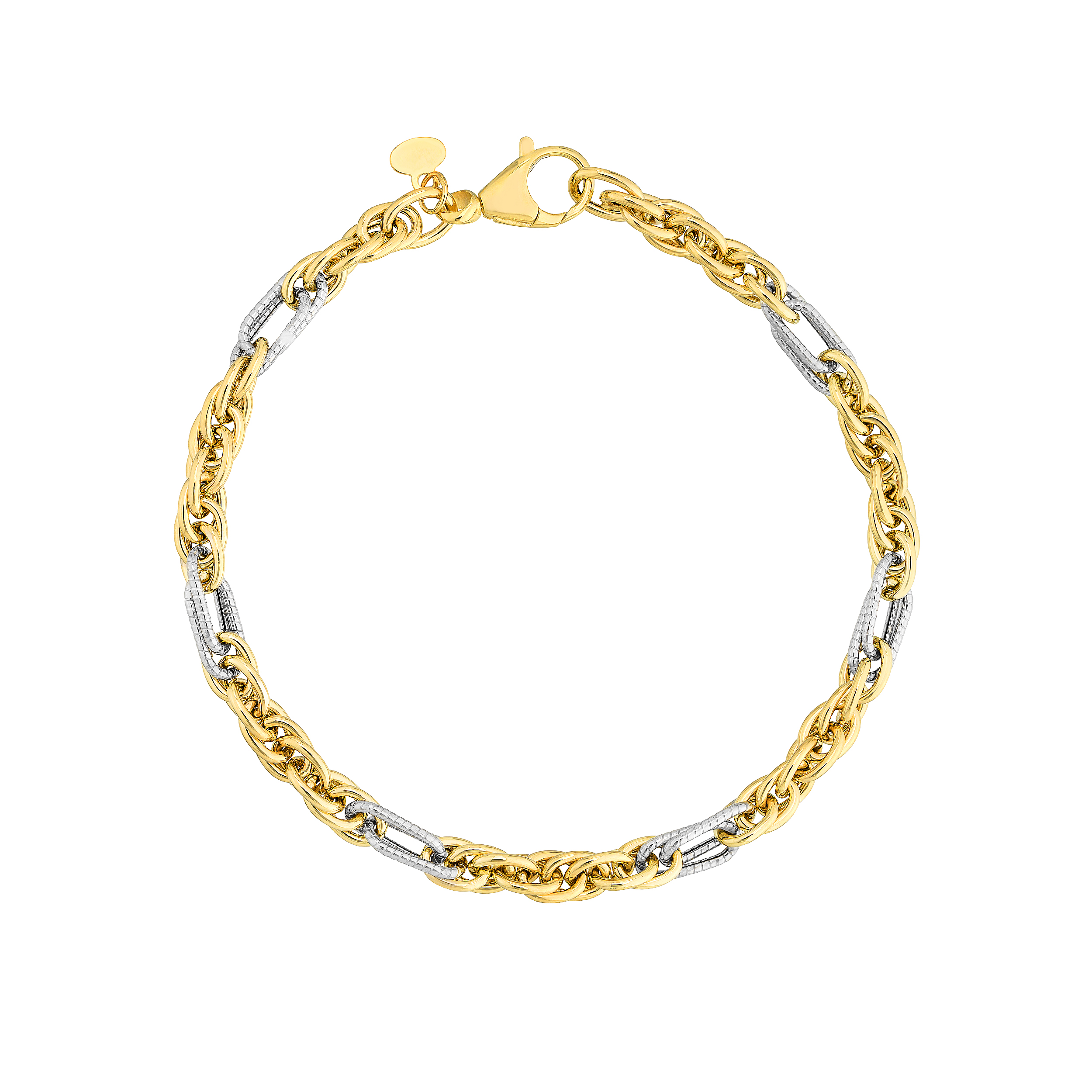 Two-Tone Rope Link Bracelet