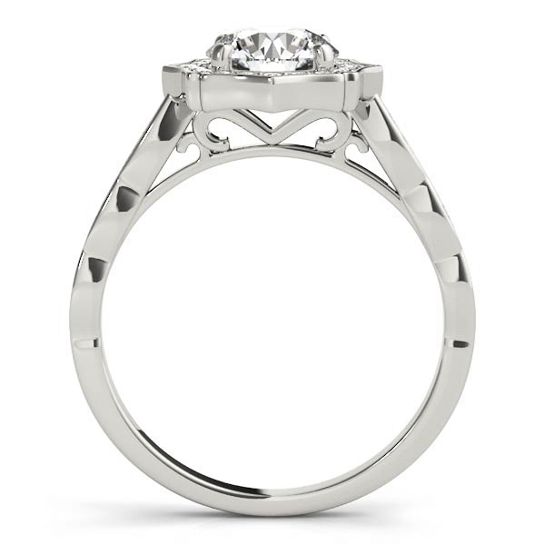 Ella Scalloped Diamond Halo Engagement Ring