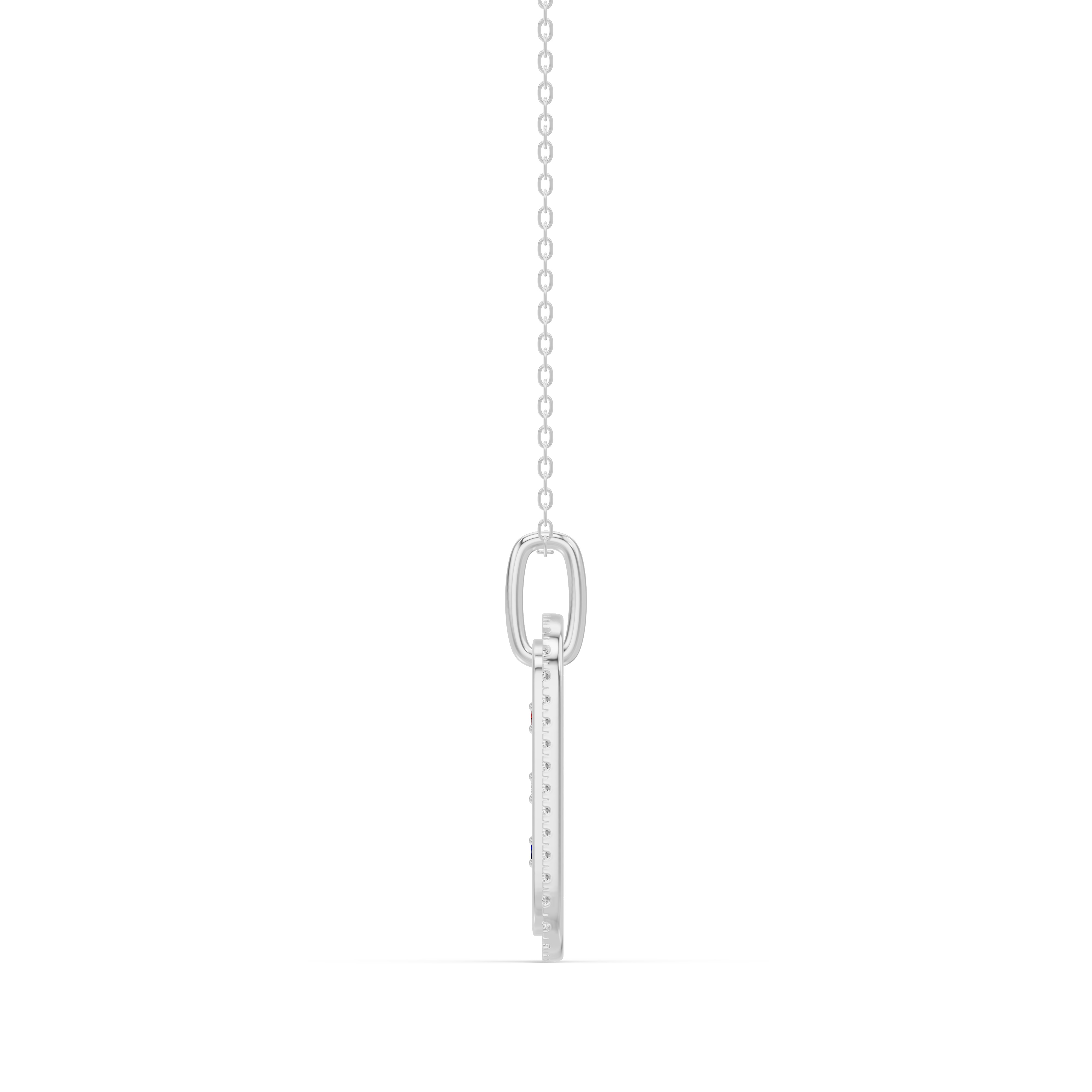 Star-Set Pave Dog Tag Diamond Necklace