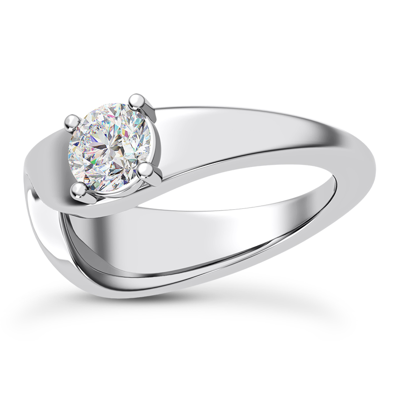 Yang Modern Solitaire Engagement Ring